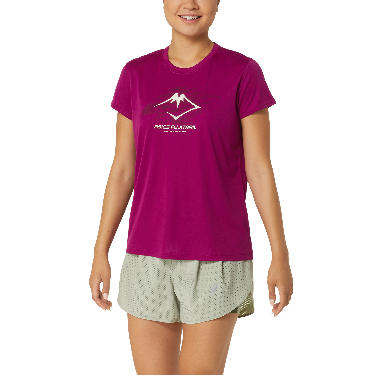 Asics Fujitrail Logo Camiseta - Blackberry