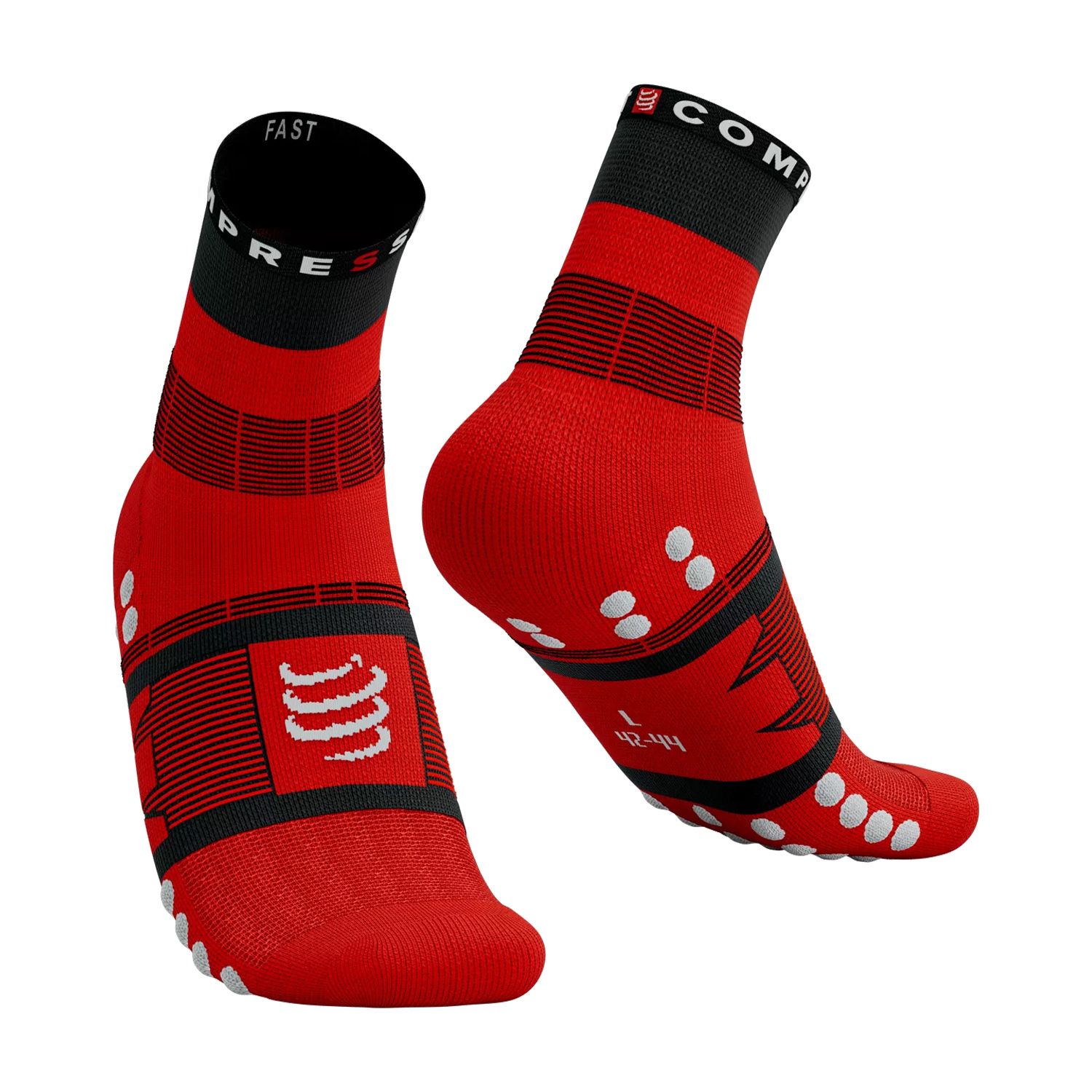 Compressport Fast Hiking Calze - Black/Red/White