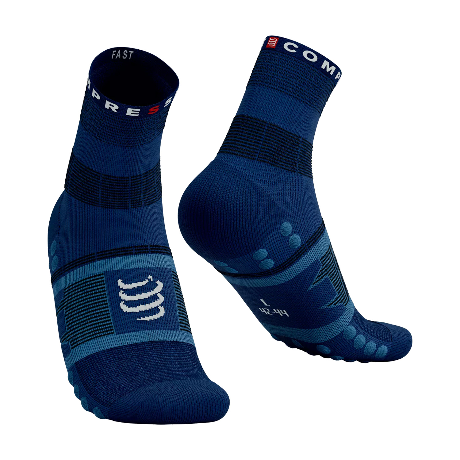 COMPRESSPORT CALCETINES CICLISMO V3.0 BLANCO AZUL — Tri For Fun