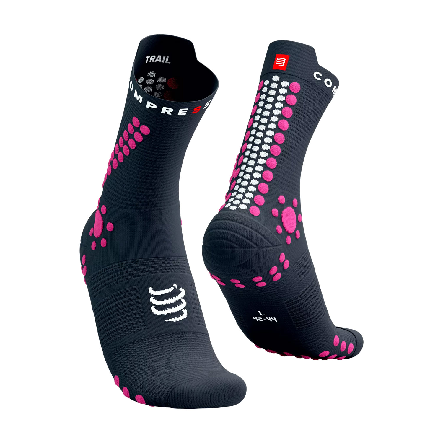 Compressport Pro Racing V4.0 Trail Socks - Magnet/Magenta