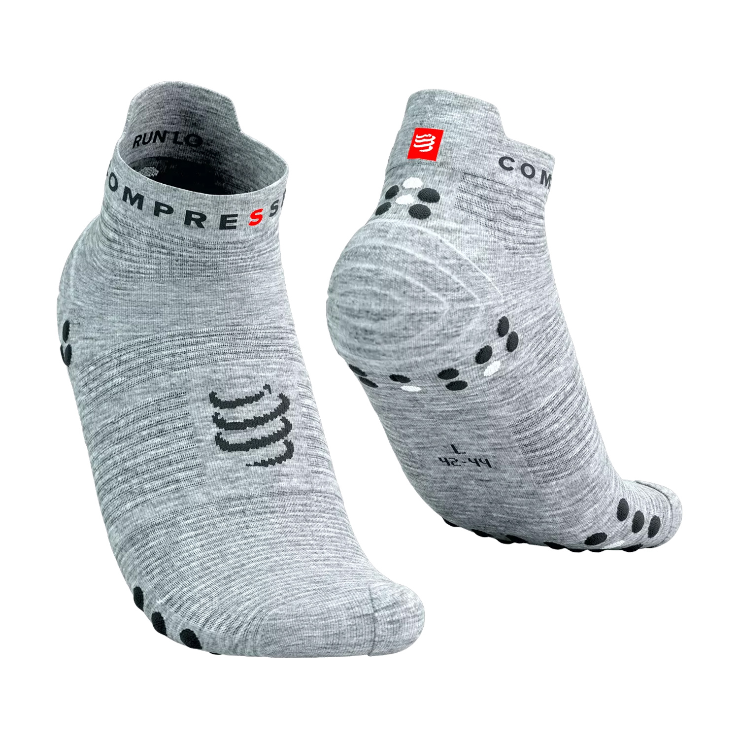 Compressport Pro Racing V4.0 Logo Calze - Grey Melange/Black