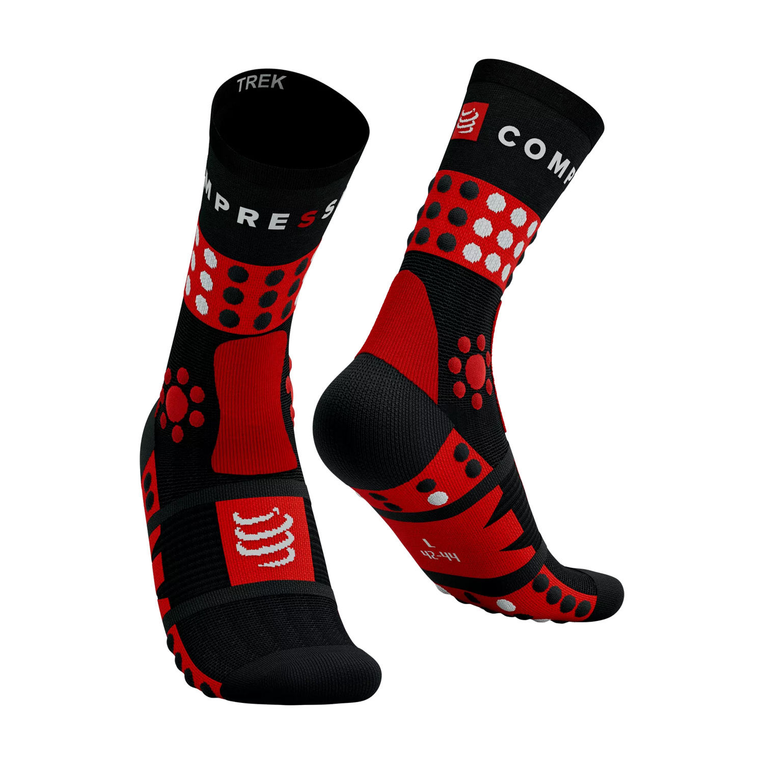 Compressport Trekking Calze - Black/Red/White