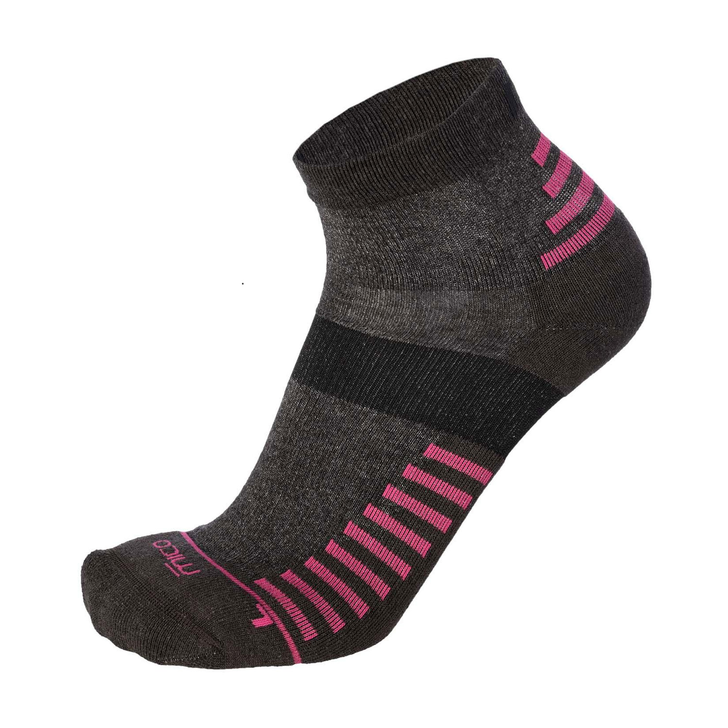 Mico Tencel Extra Dry Medium Weight Socks - Antracite Melange/Fucsia