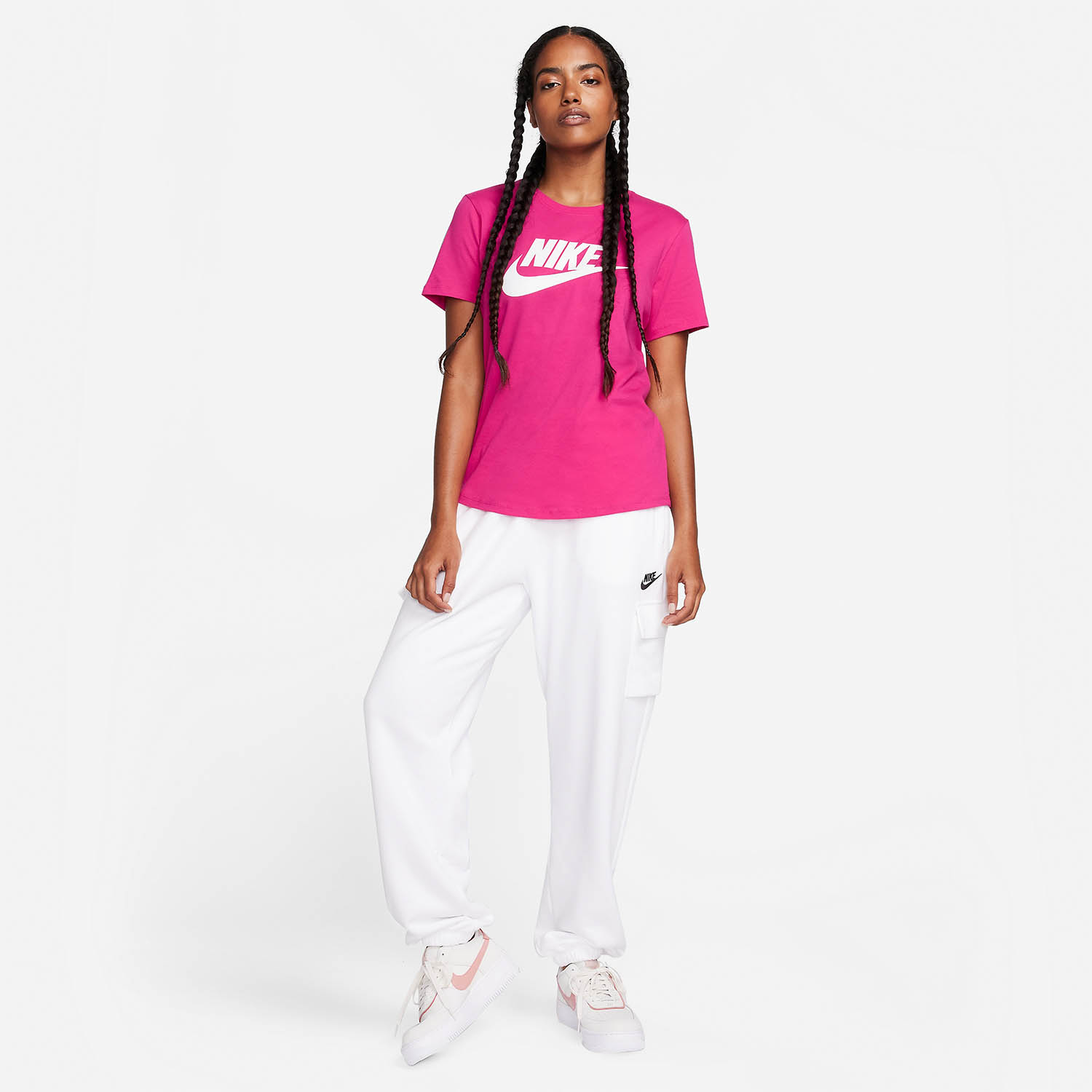 Nike Club Essentials T-Shirt - Fireberry/White