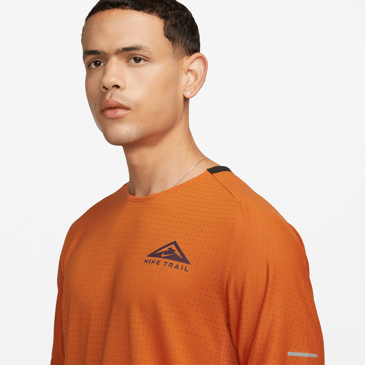 Nike Dri-FIT Solar Chase T-Shirt - Campfire Orange/Night Maroon
