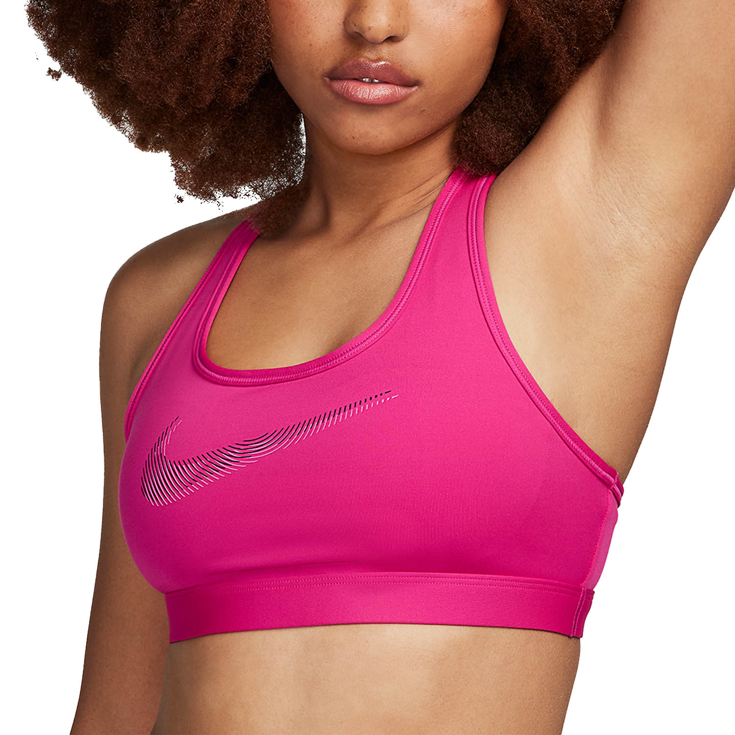 Nike Dri-FIT Swoosh Reggiseno Sportivo - Fireberry/Red Stardust/Purple Ink