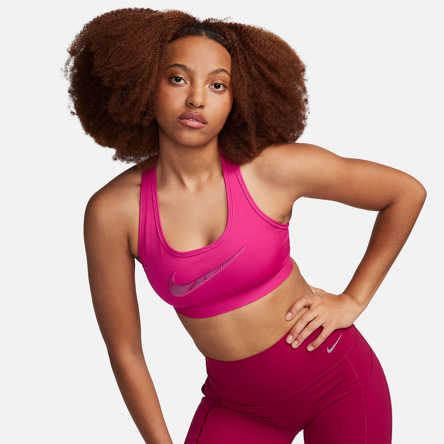 Nike Dri-FIT Swoosh Sports Bra - Fireberry/Red Stardust/Purple Ink