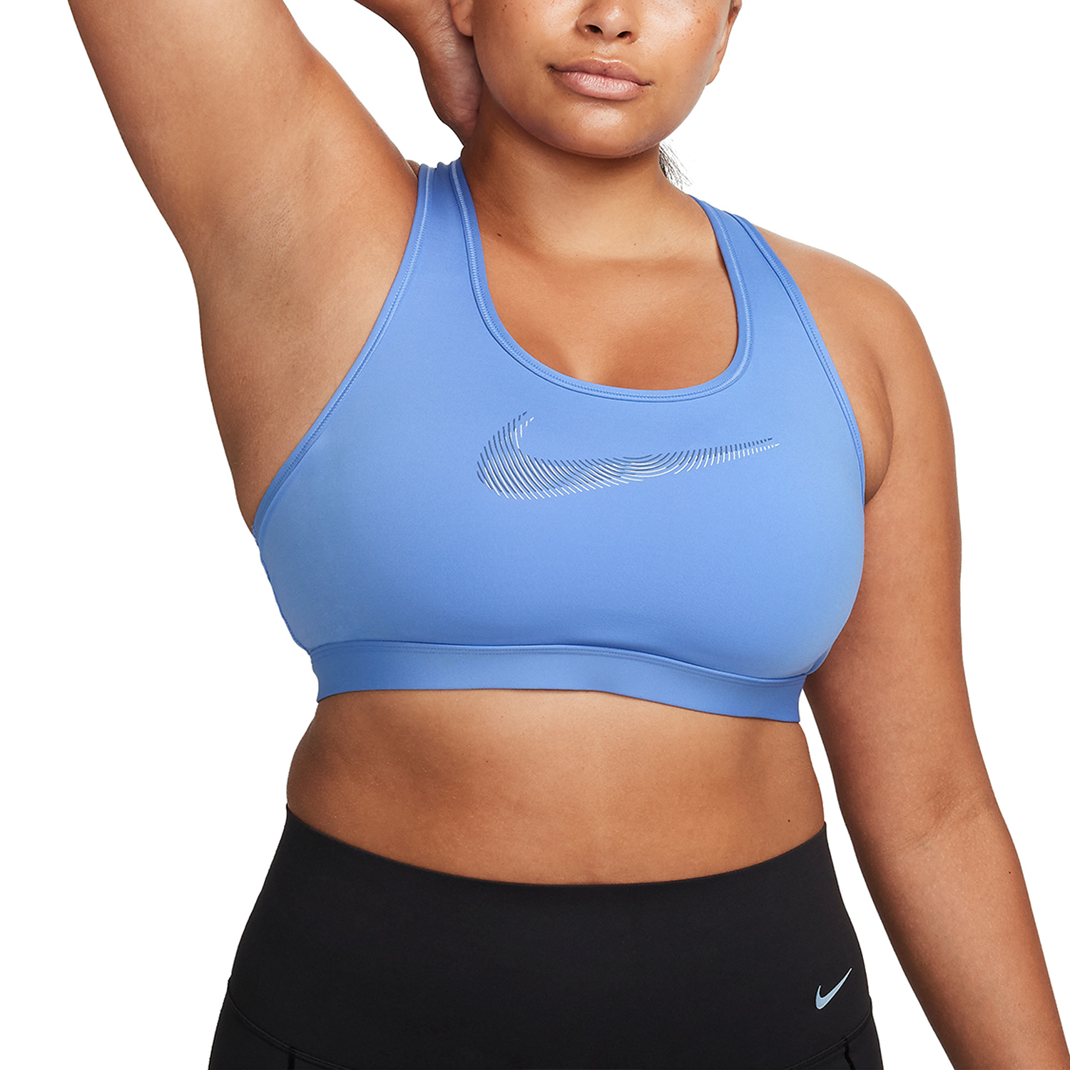 NEW Nike Dri-Fit Sports Bra Nike Swoosh Training medium support Plus 1X  White