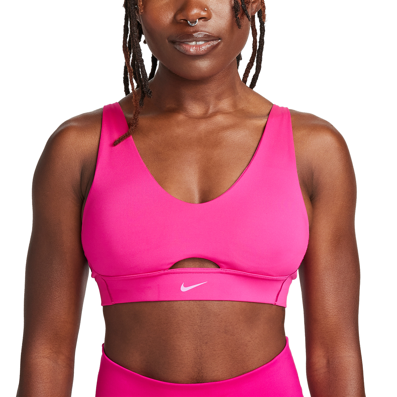Nike Swoosh Bra Women's Dri-Fit Medium Support Sports Running Pink