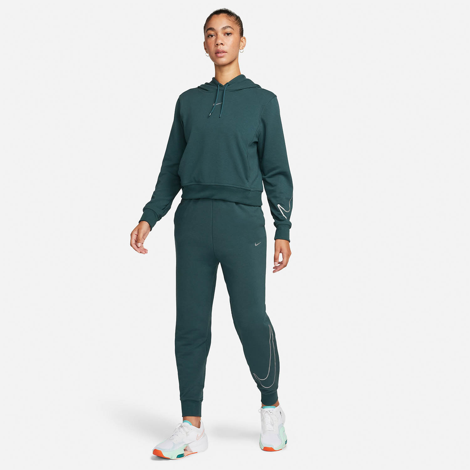 Nike Pro Dri-FIT One Sudadera - Deep Jungle/Metallic Silver