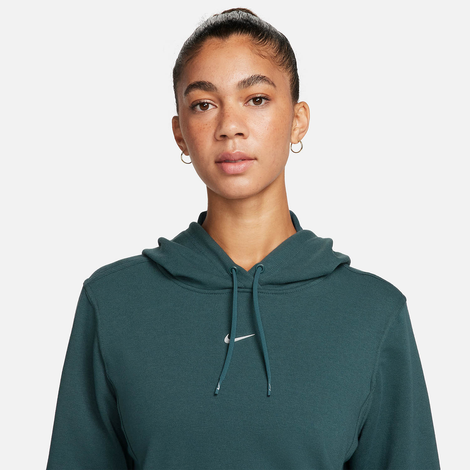 Nike Pro Dri-FIT One Hoodie - Deep Jungle/Metallic Silver