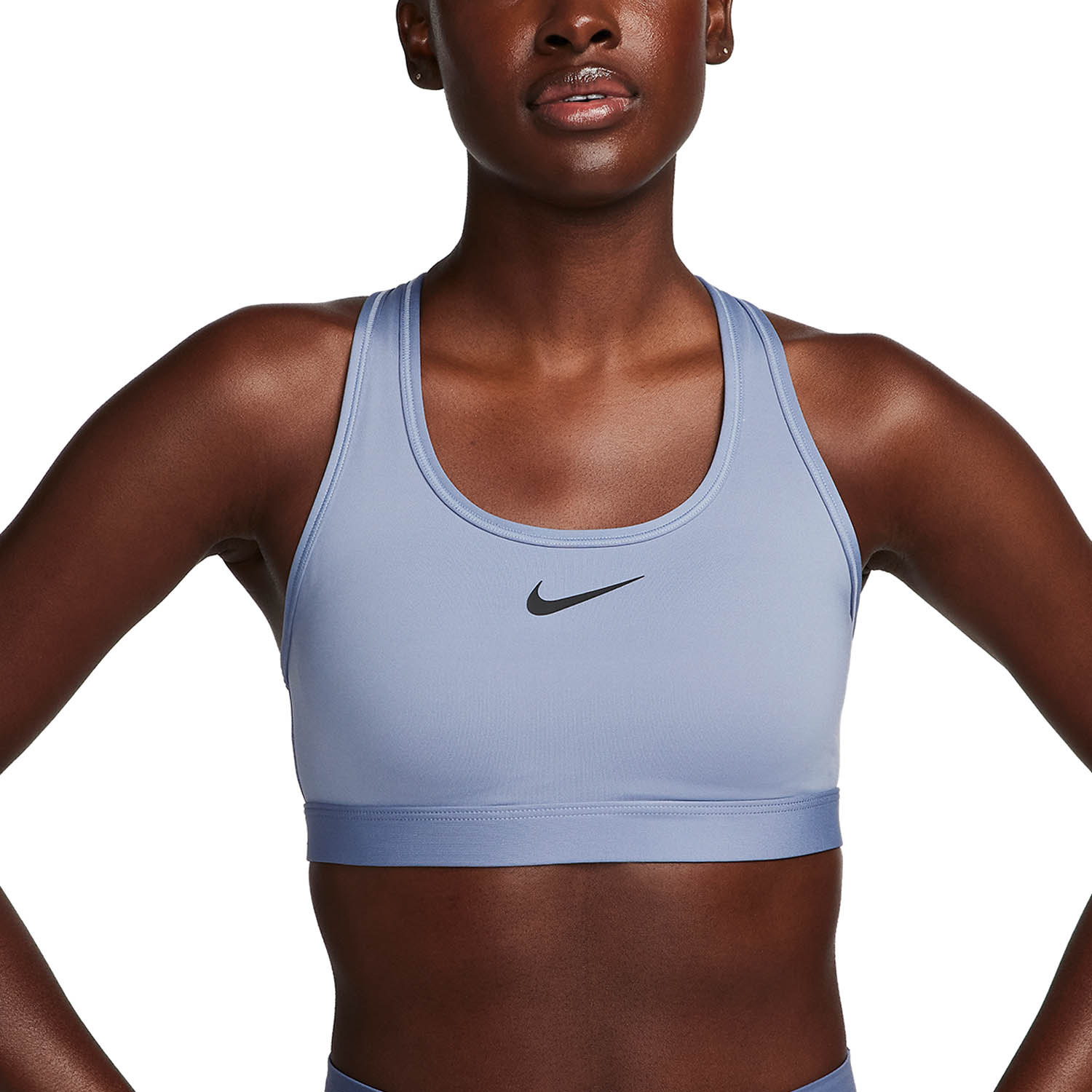Nike Swoosh Medium Support Bra - White/Black