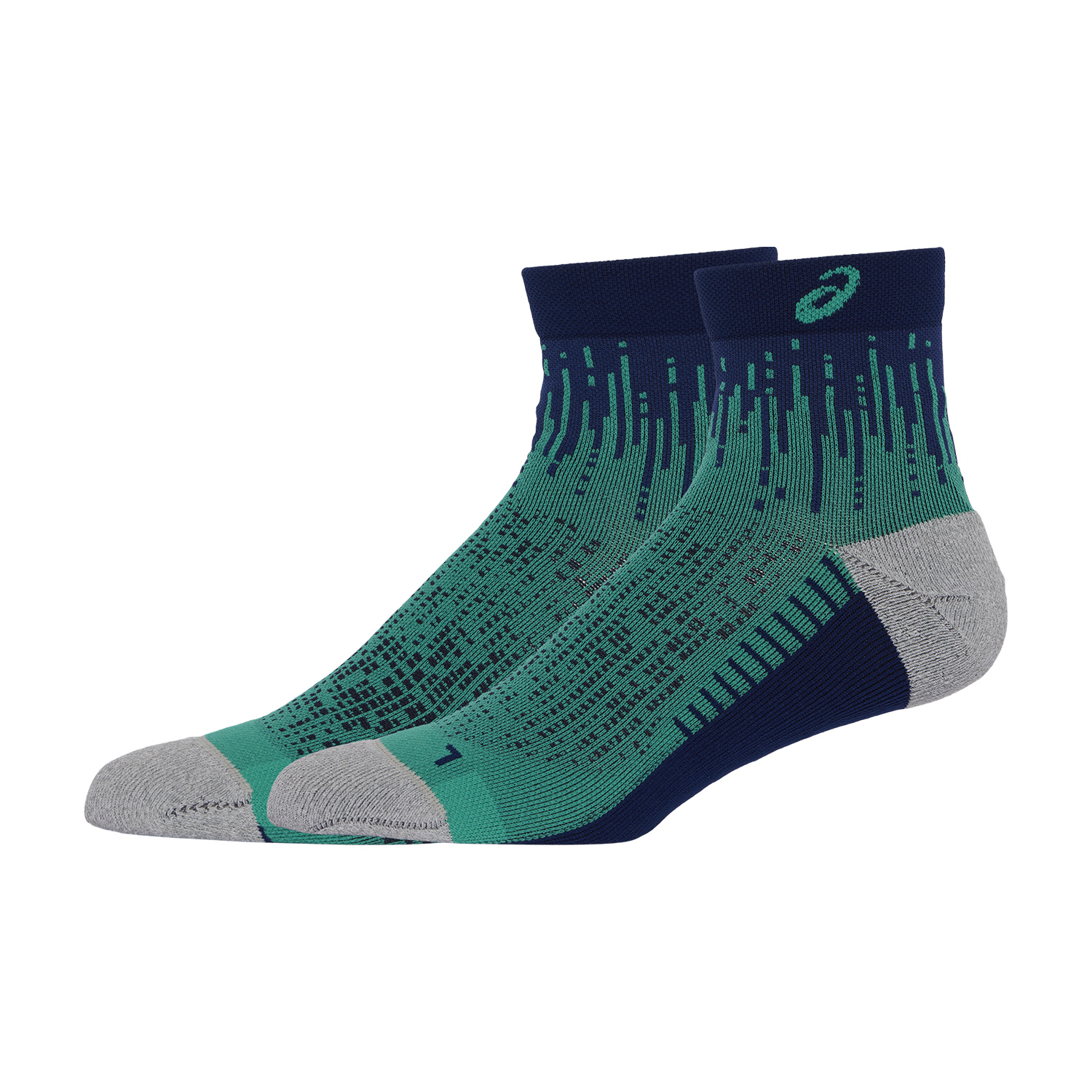 Asics Performance Quarter Socks - Aurora Green/Blue Expanse