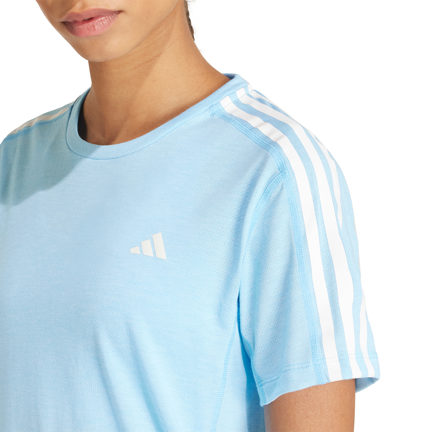 adidas 3S Own The Run Camiseta - Semi Blue Burst Melange