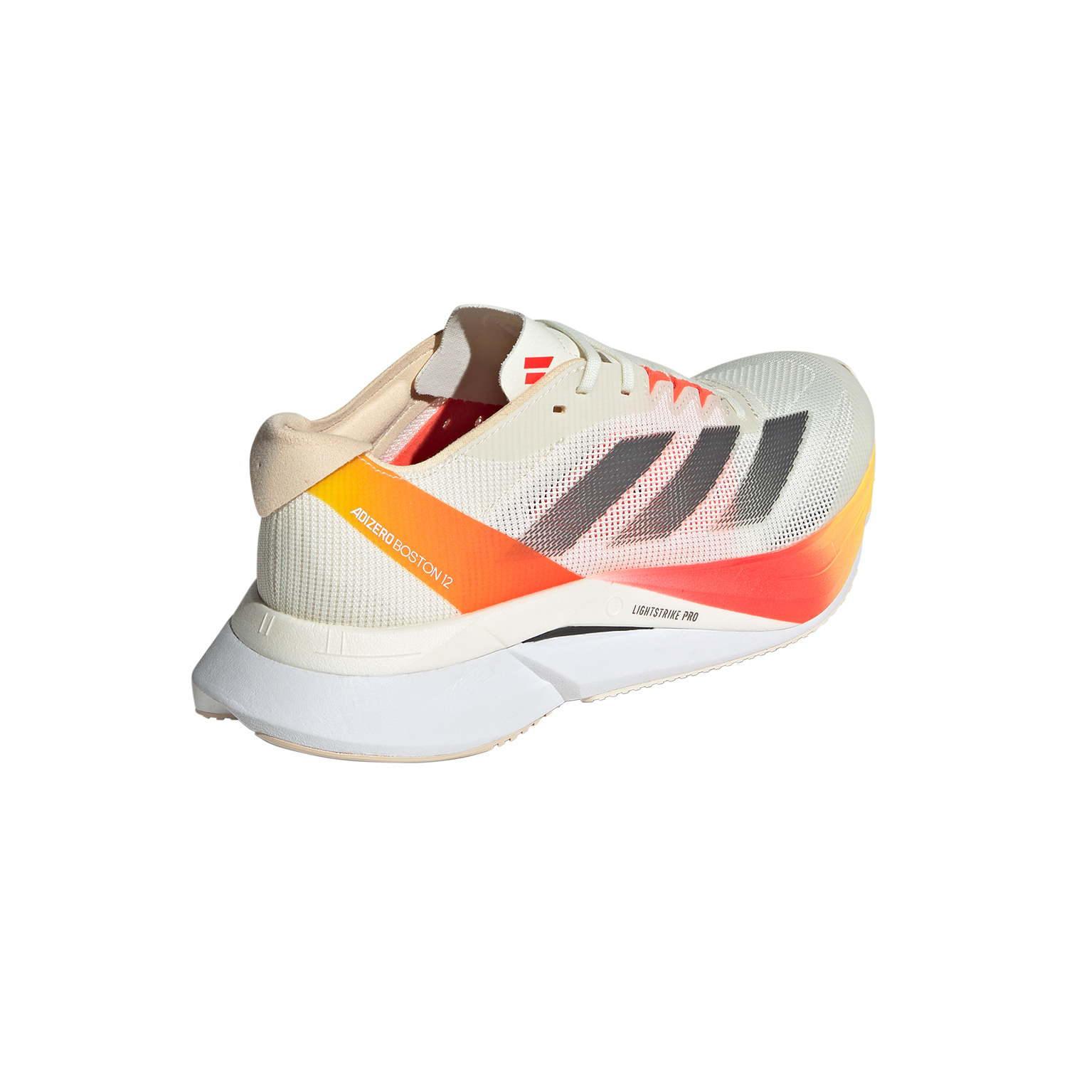 adidas adizero Boston 12 - Ivory/Iron Metallic/Solar Red