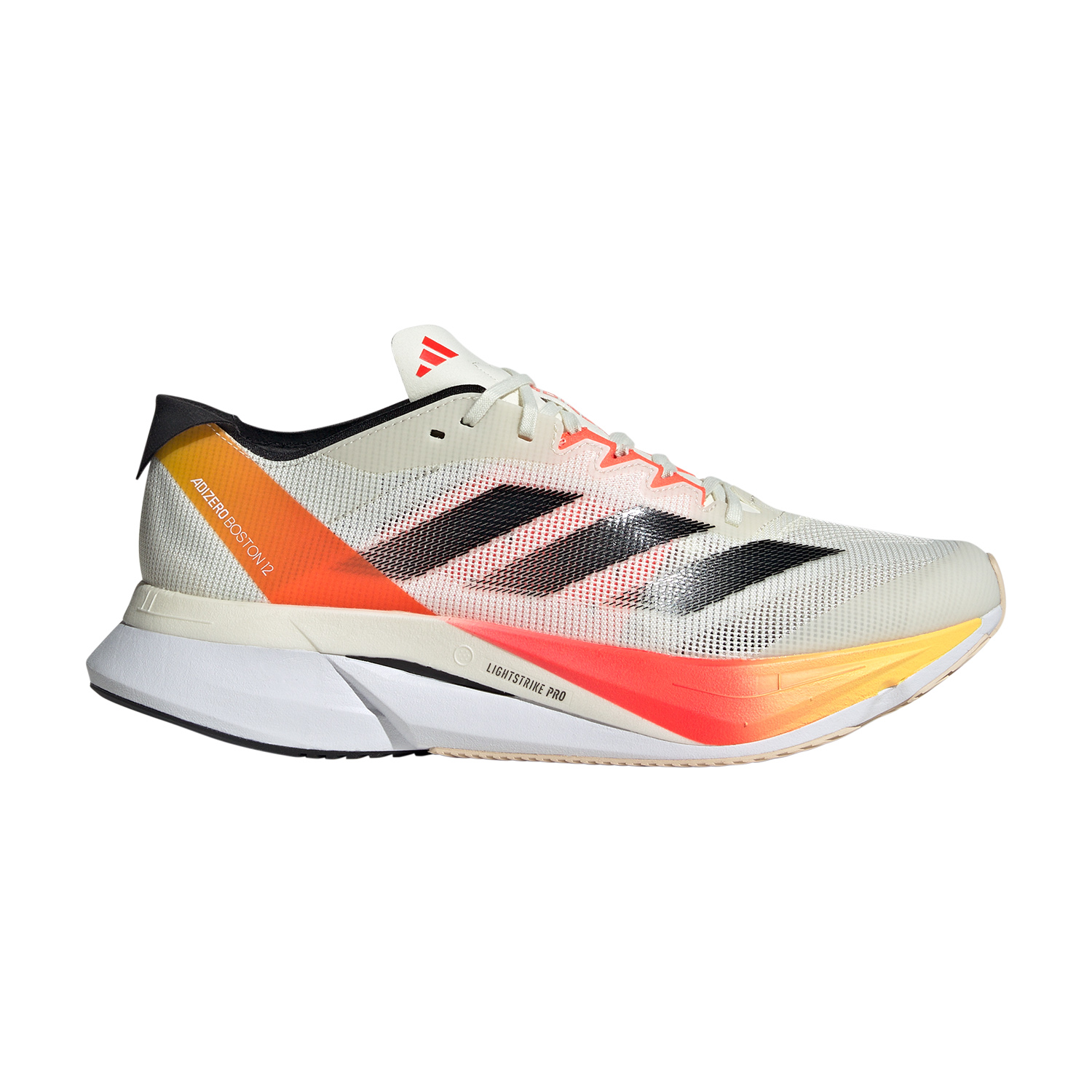 adidas adizero Boston 12 - Ivory/Core Black/Solar Red