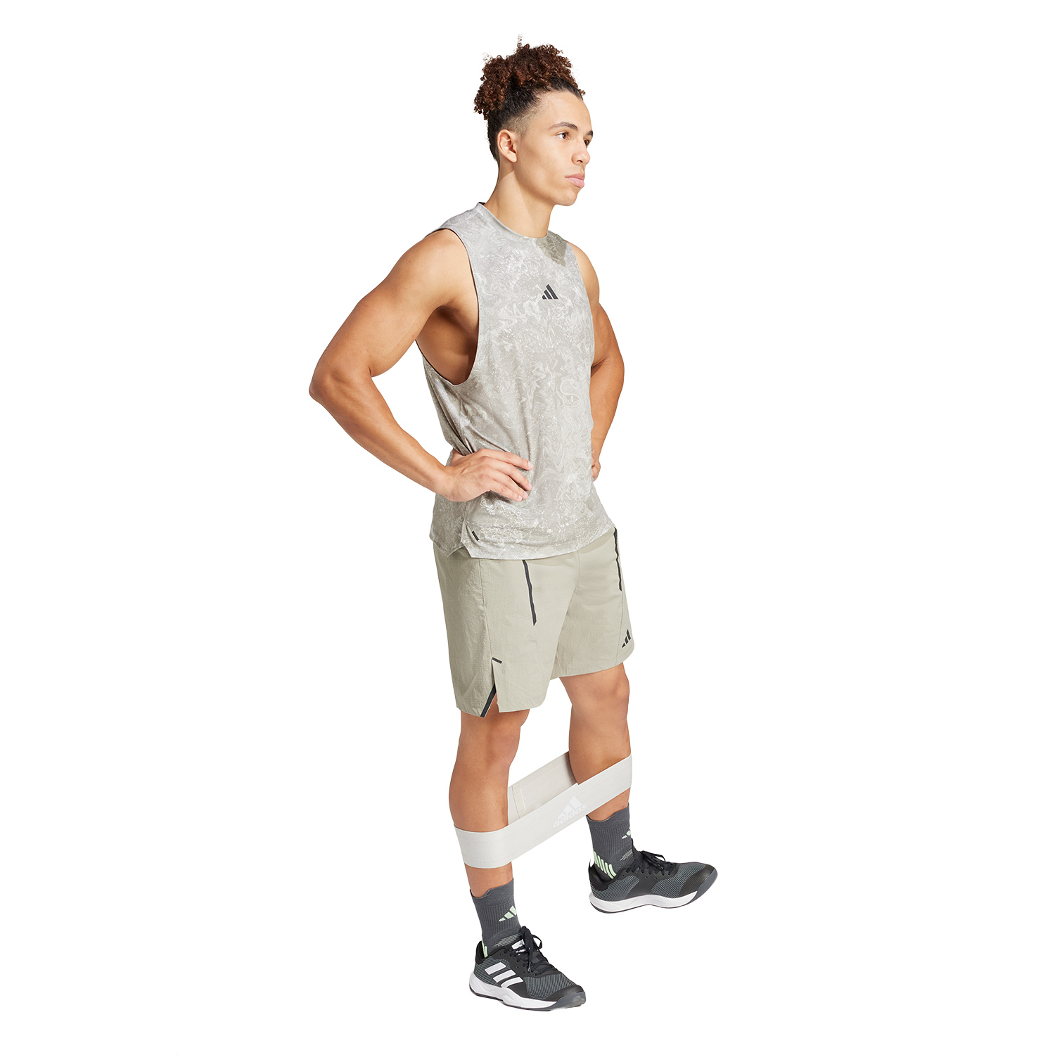 adidas D4T adistrong 5in Shorts - Silver Pebble/Black