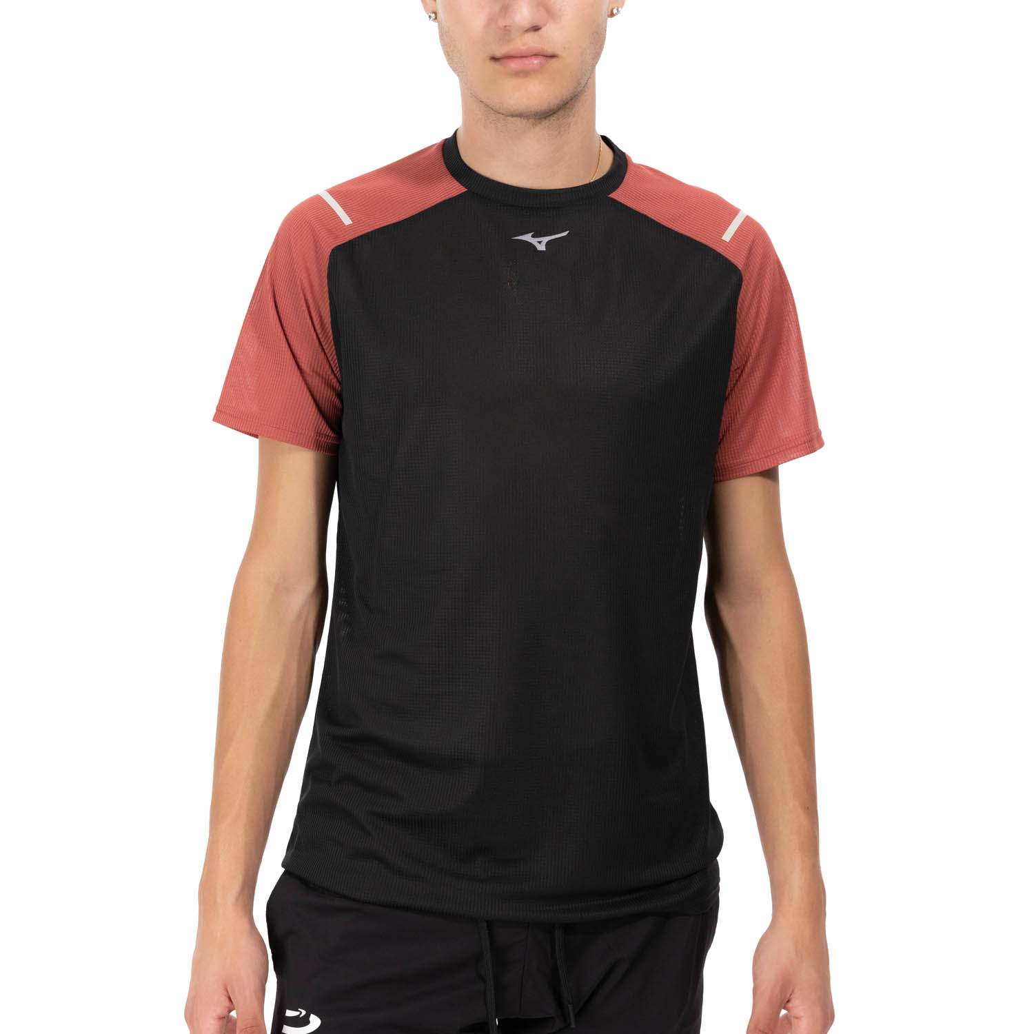 Mizuno Dryaeroflow Pro T-Shirt - Black/Mineral Red