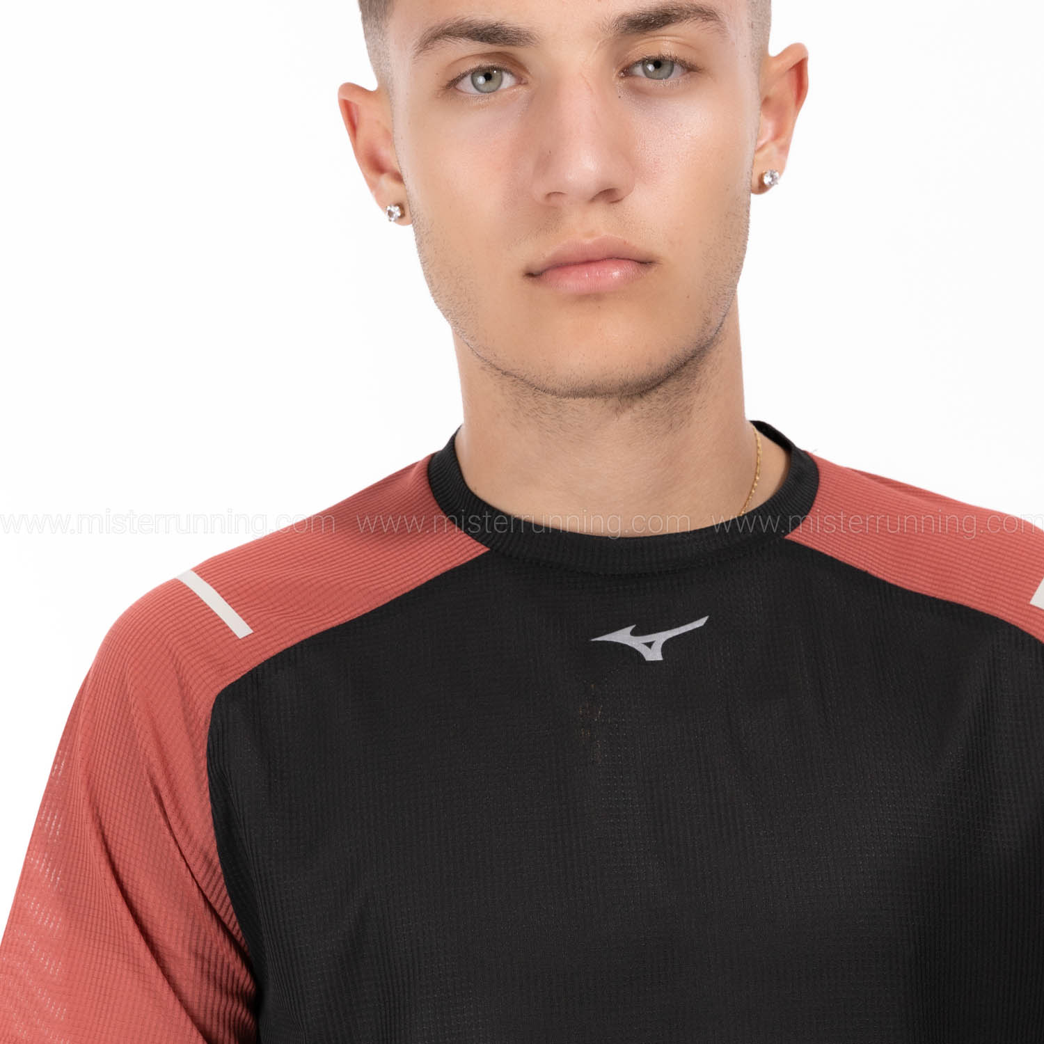 Mizuno Dryaeroflow Pro Camiseta - Black/Mineral Red