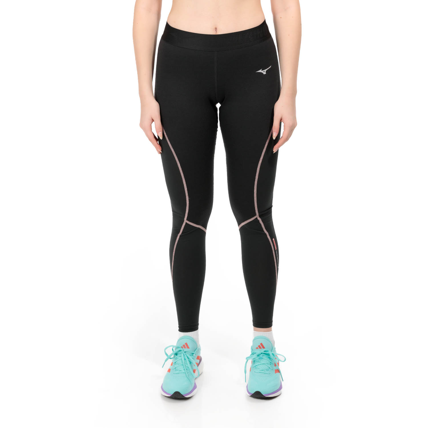 Mizuno Merino Wool Long Tights - Black/Apricot Blush