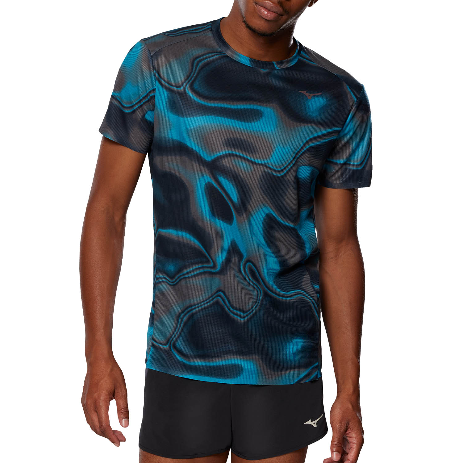 Mizuno Premium Aero T-Shirt - Hawaiian Ocean/Black