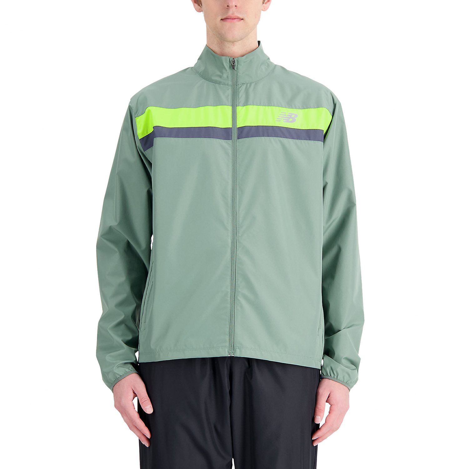 New Balance Accelerate Logo Men\'s Running Jacket - Dark Juniper