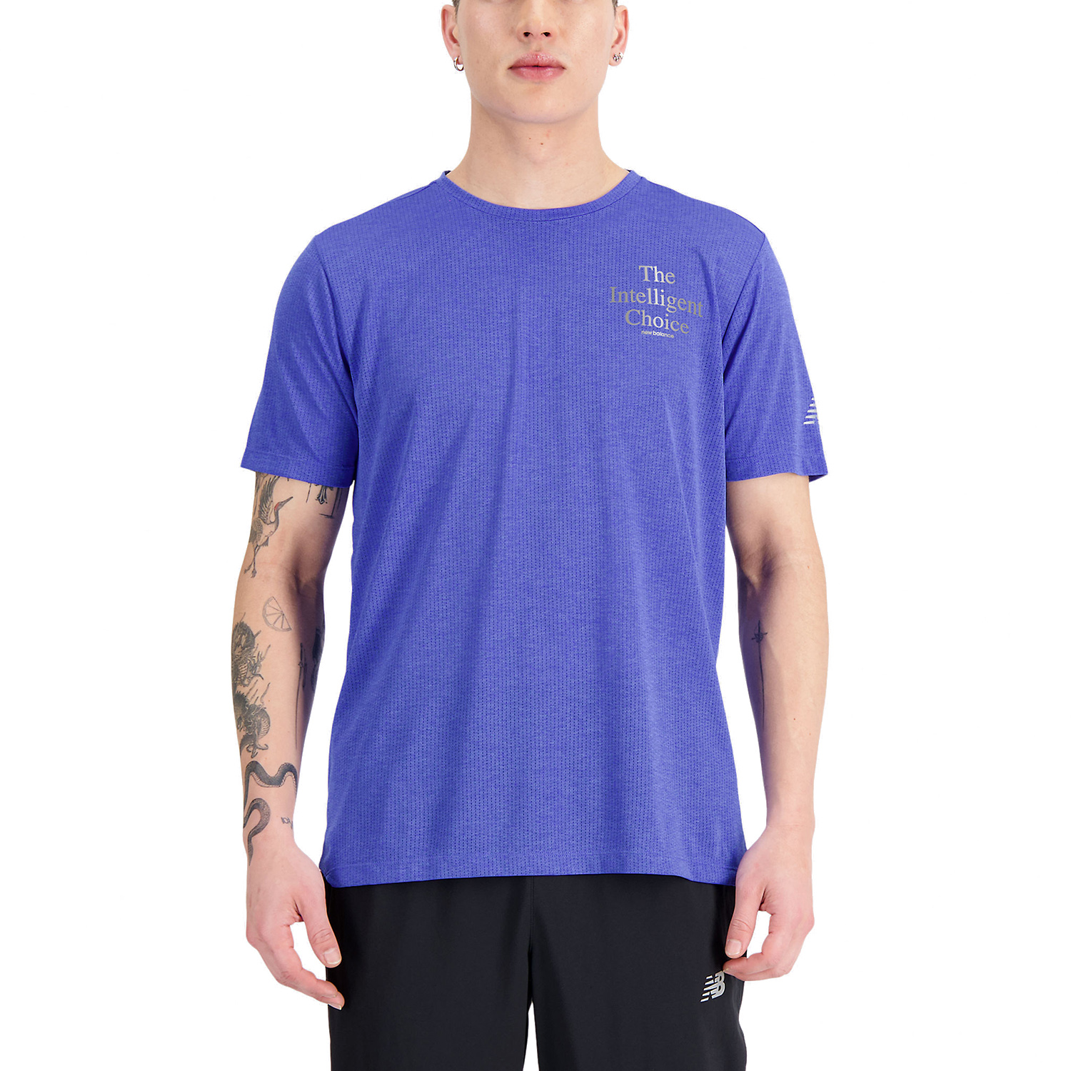 New Balance Graphic Impact Camiseta - Marine Blue Heather