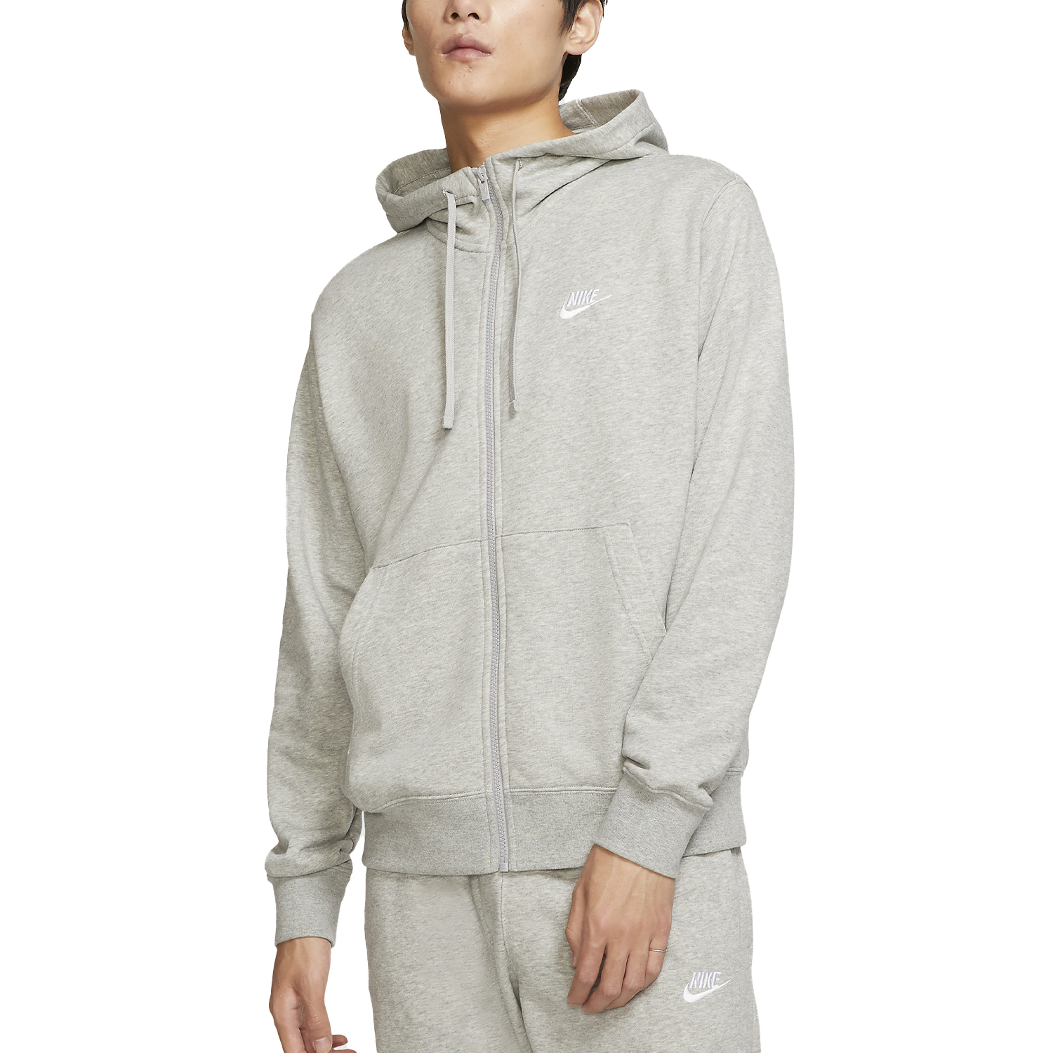 Nike Club Sudadera - Dark Grey Heather/Matte Silver/White