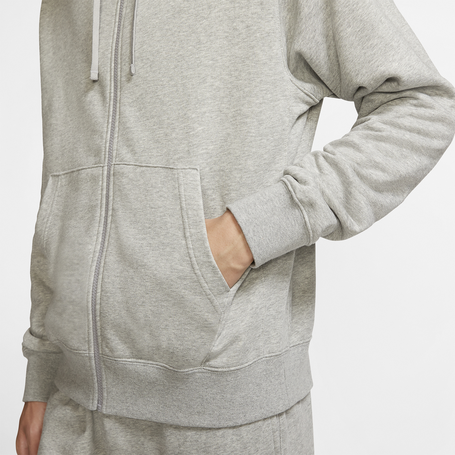 Nike Club Hoodie - Dark Grey Heather/Matte Silver/White