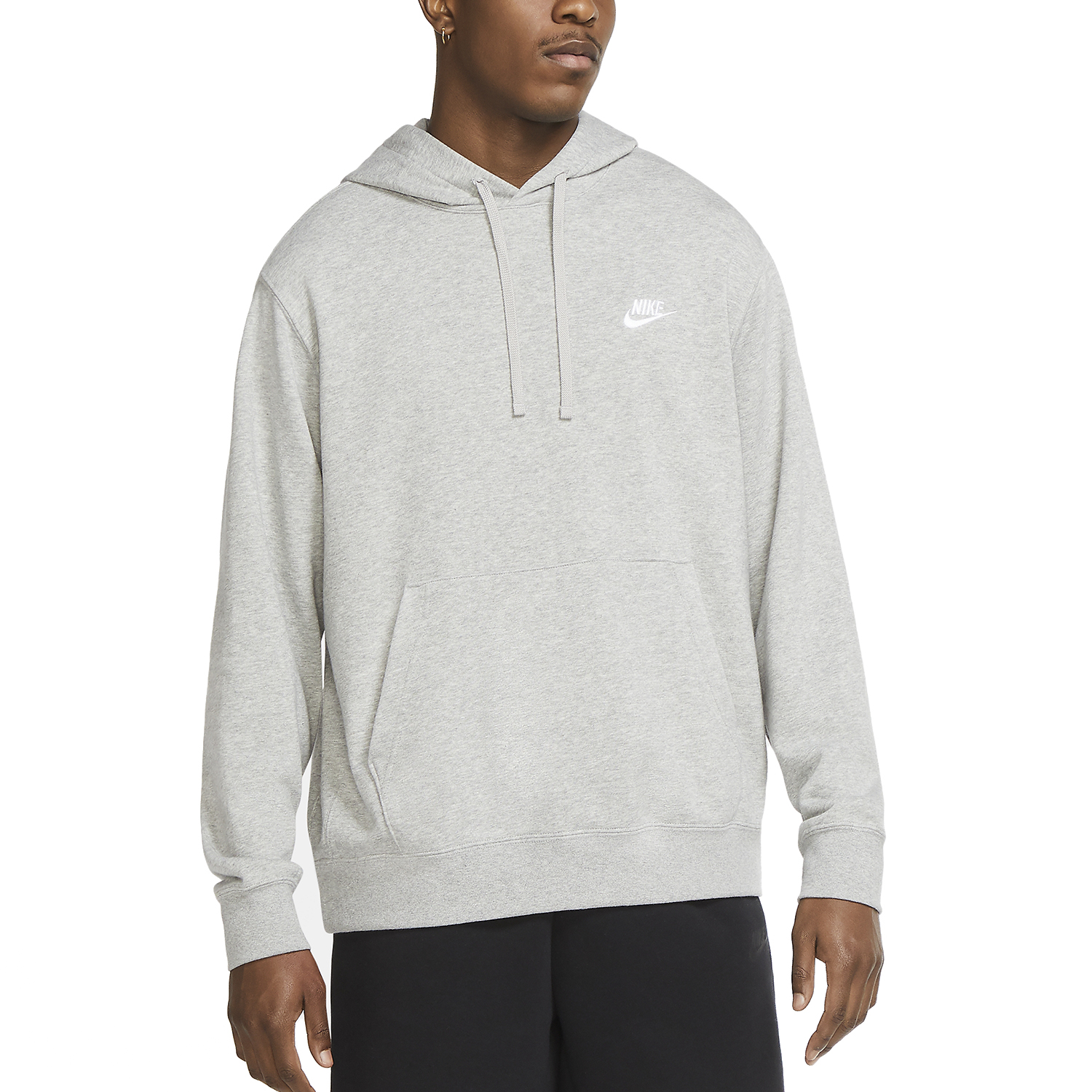 Nike Club Swoosh Hoodie - Dark Grey Heather/Matte Silver/White