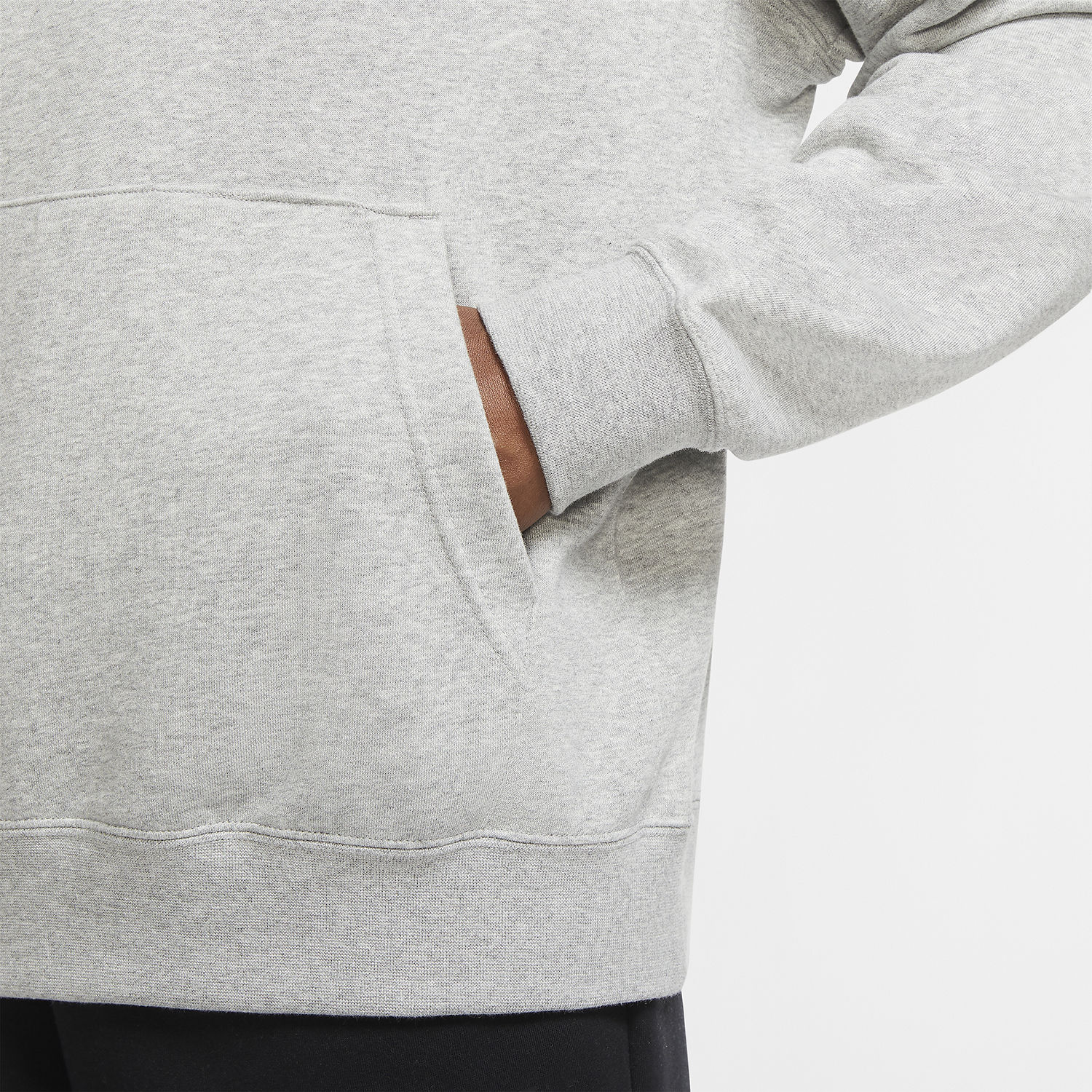 Nike Club Swoosh Hoodie - Dark Grey Heather/Matte Silver/White