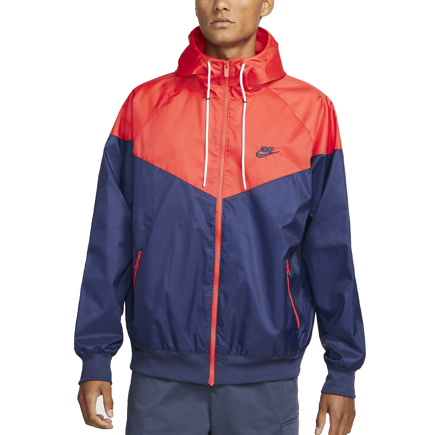 Nike Heritage Essentials Windrunner Chaqueta - Midnight Navy/Light Crimson