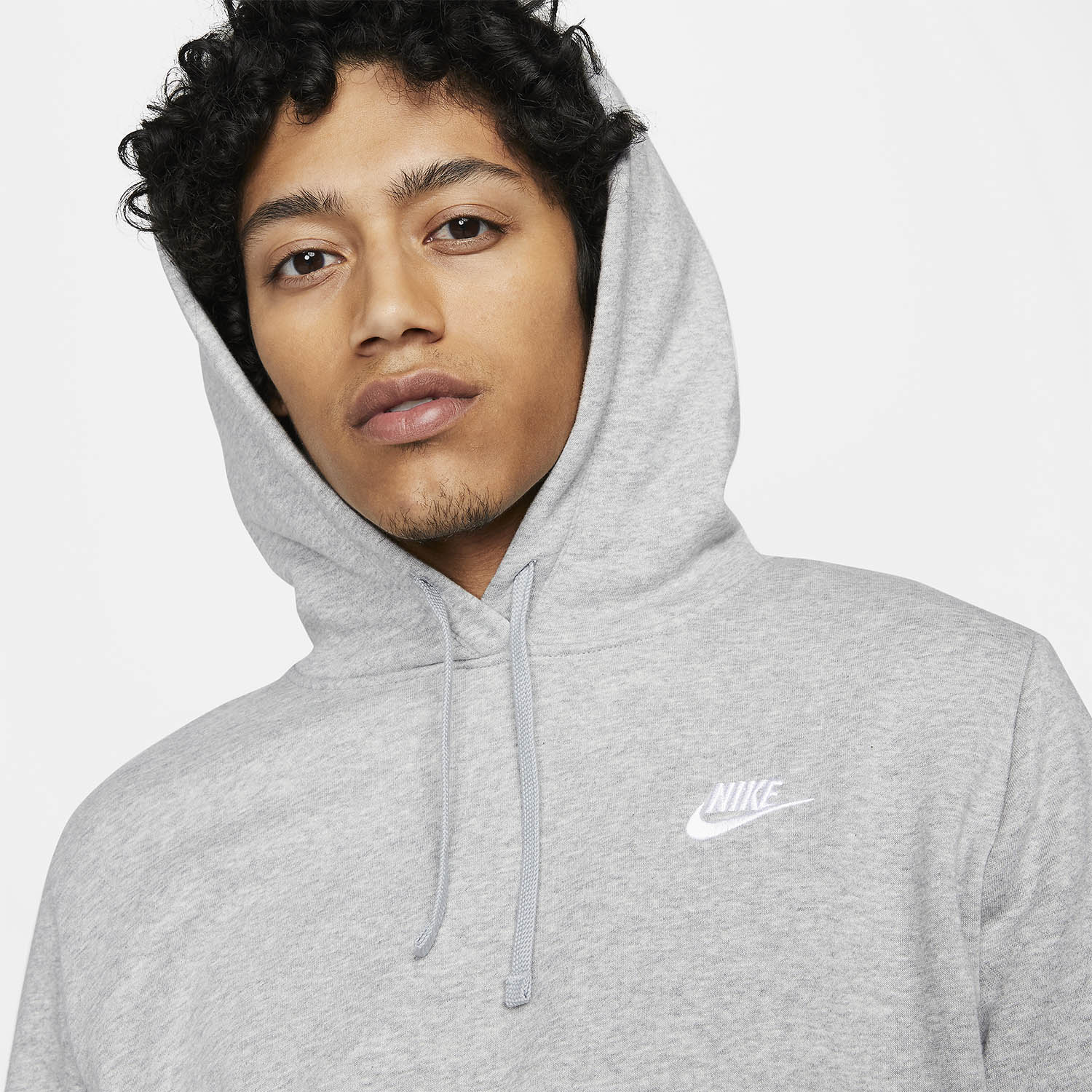 Nike Sportswear Club Hoodie - Dark Grey Heather/White