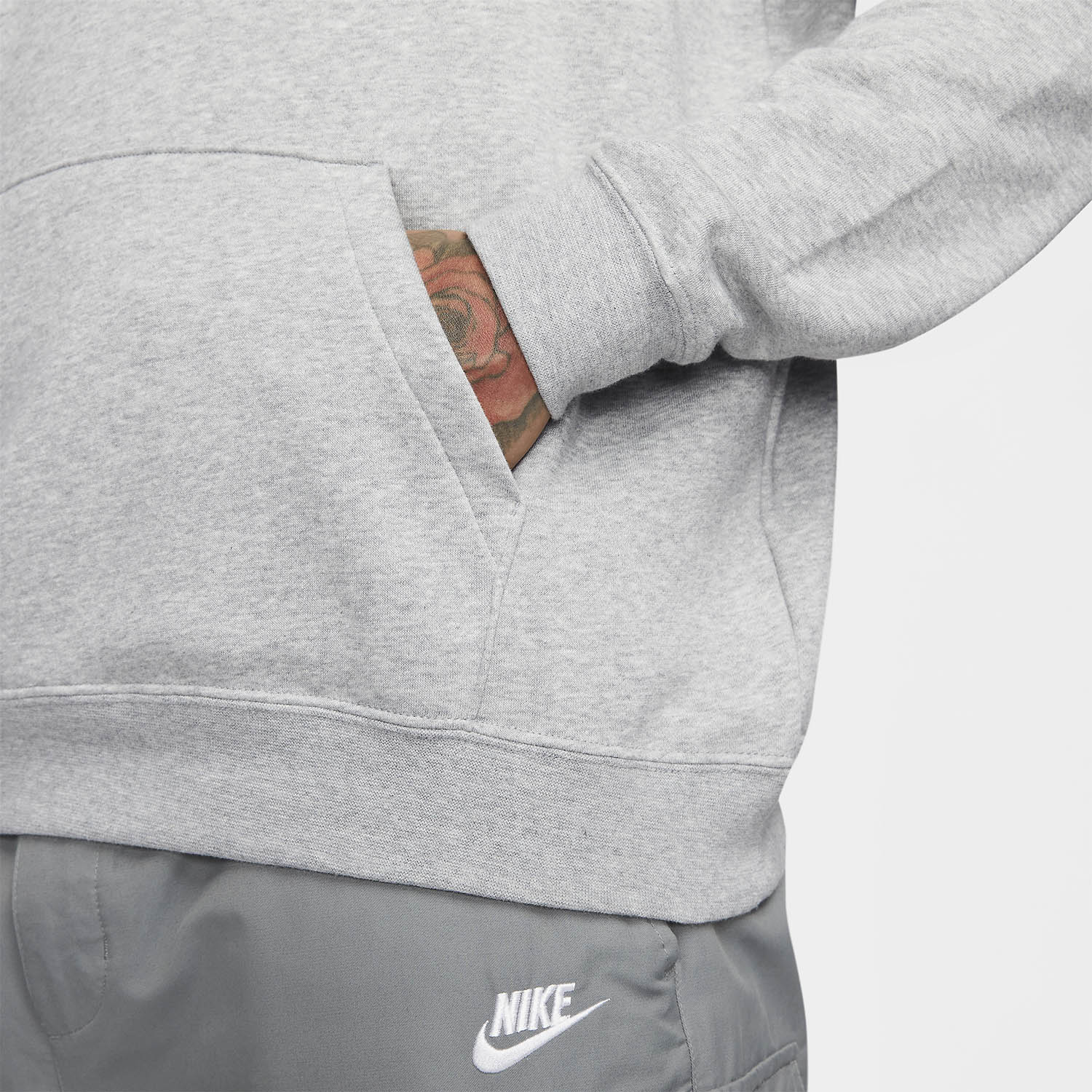 Nike Sportswear Club Hoodie - Dark Grey Heather/White