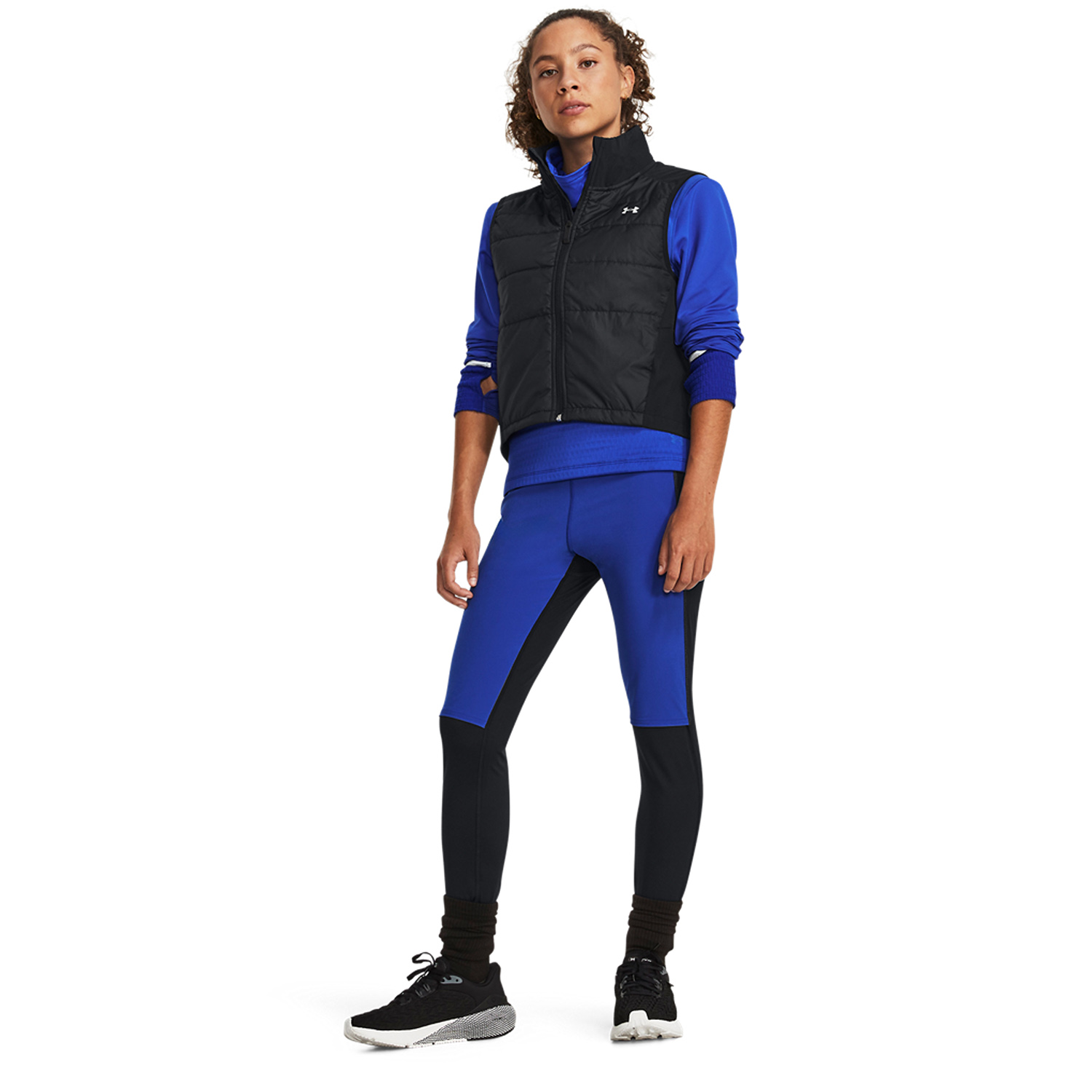 Under Armour Qualifier Cold Tights - Black/Team Royal/Reflective