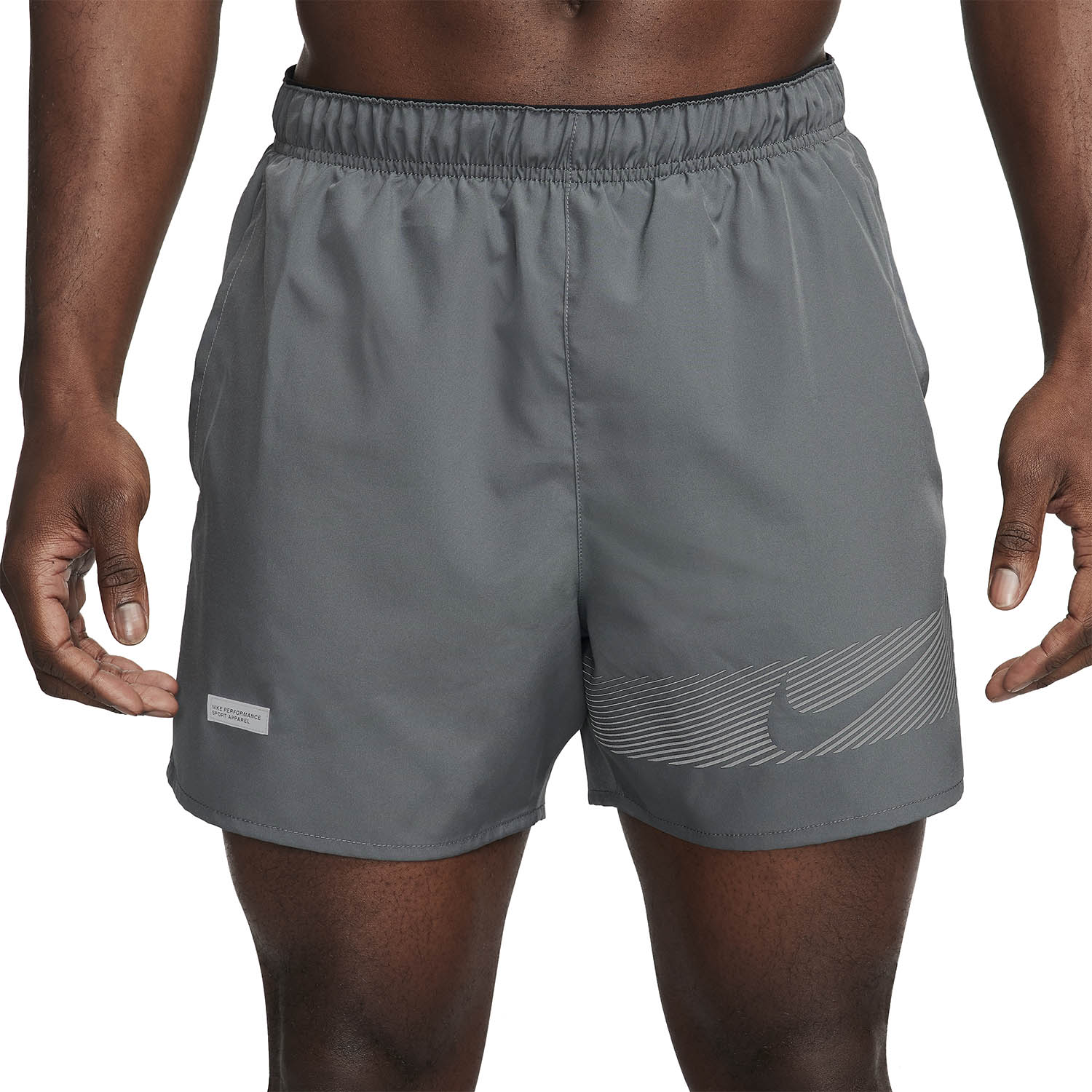 Nike Dri-FIT Challenger Flash 5in Shorts - Iron Grey/Black/Reflective Silver
