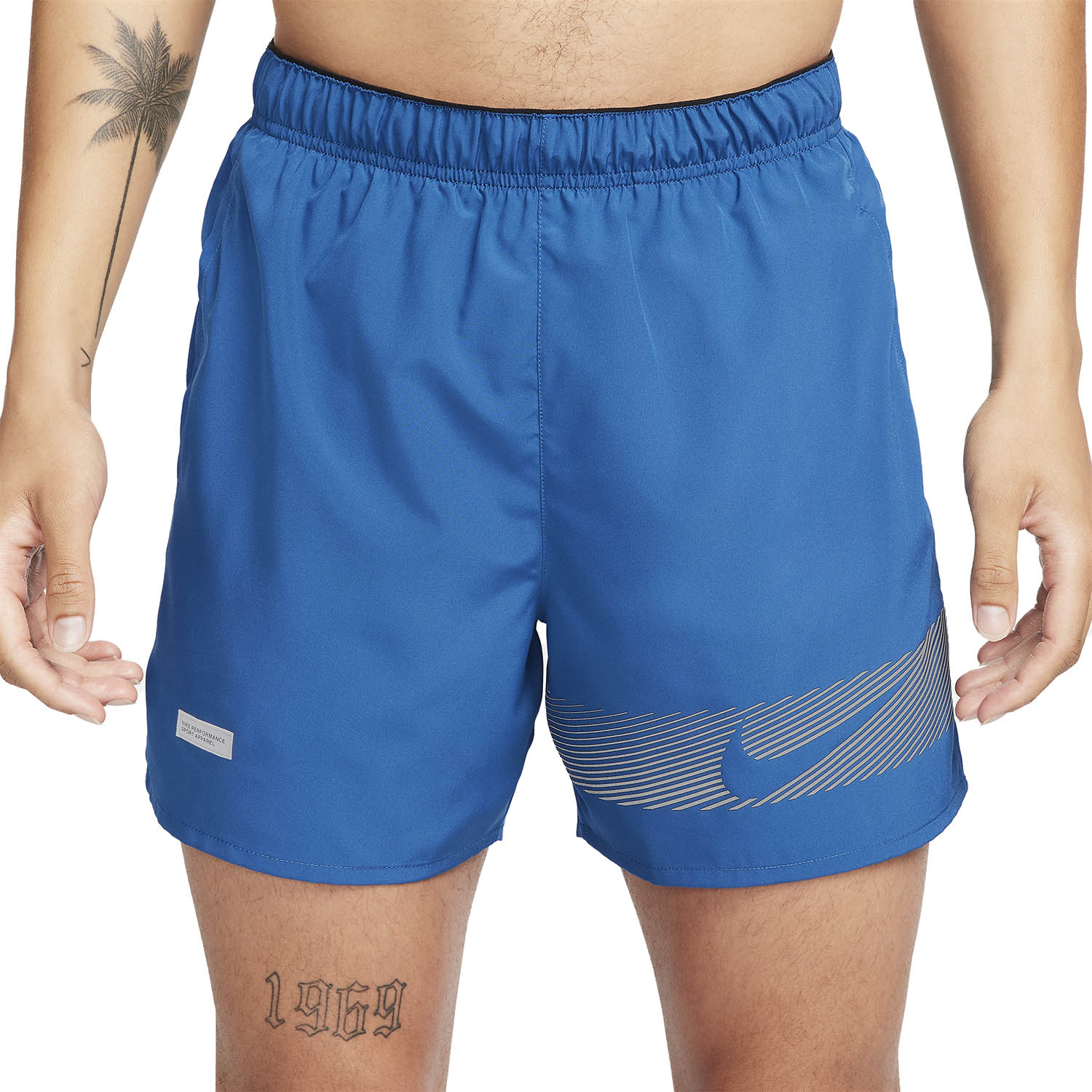 Nike Dri-FIT Challenger Flash 5in Shorts - Court Blue/Black/Reflective Silver