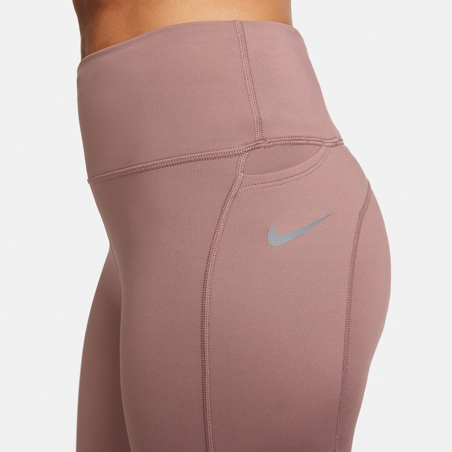 Nike Dri-FIT Fast 3/4 Tights - Smokey Mauve/Reflective Silver