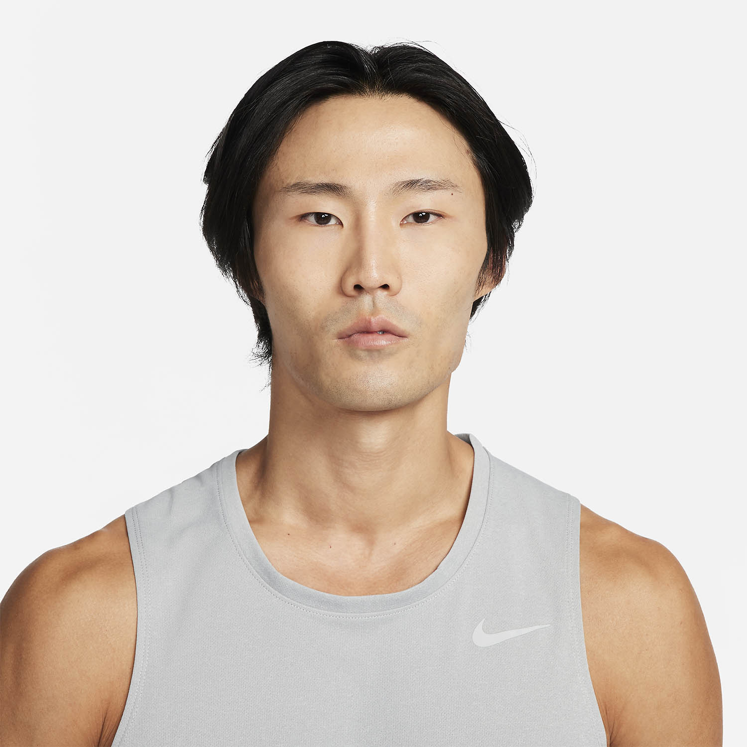Nike Dri-FIT Miler Run Top - Grey Fog/Particle Grey/Reflective Silver