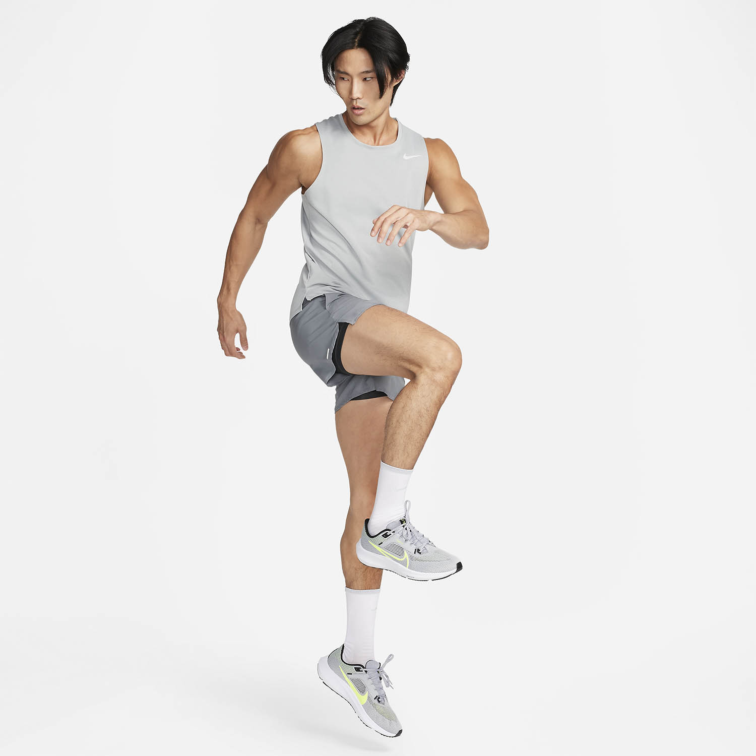 Nike Dri-FIT Miler Run Canotta - Grey Fog/Particle Grey/Reflective Silver