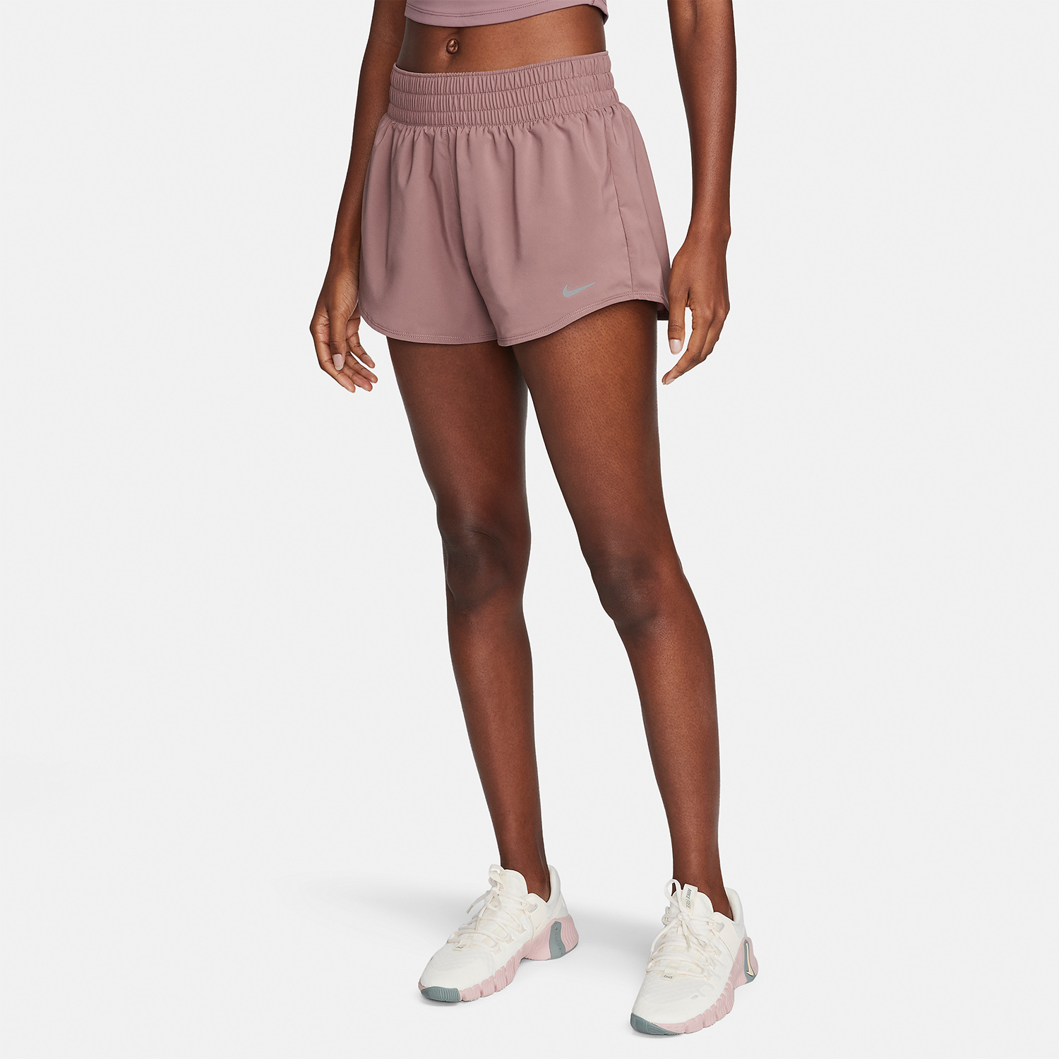Nike Dri-FIT One 3in Shorts - Smokey Mauve/Reflective Silver