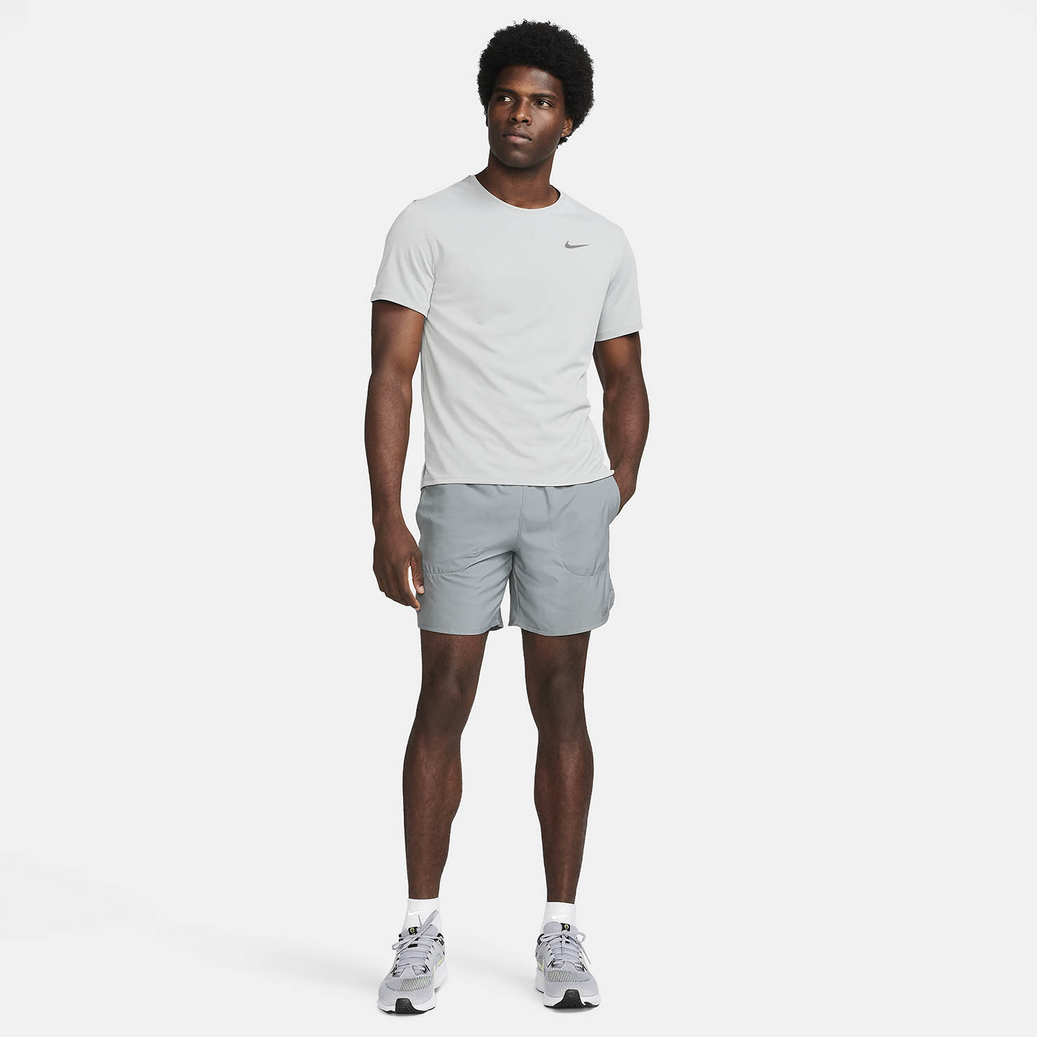 Nike Dri-FIT UV Run Division Miler T-Shirt - Grey Fog/Particle Grey/Reflective Silver