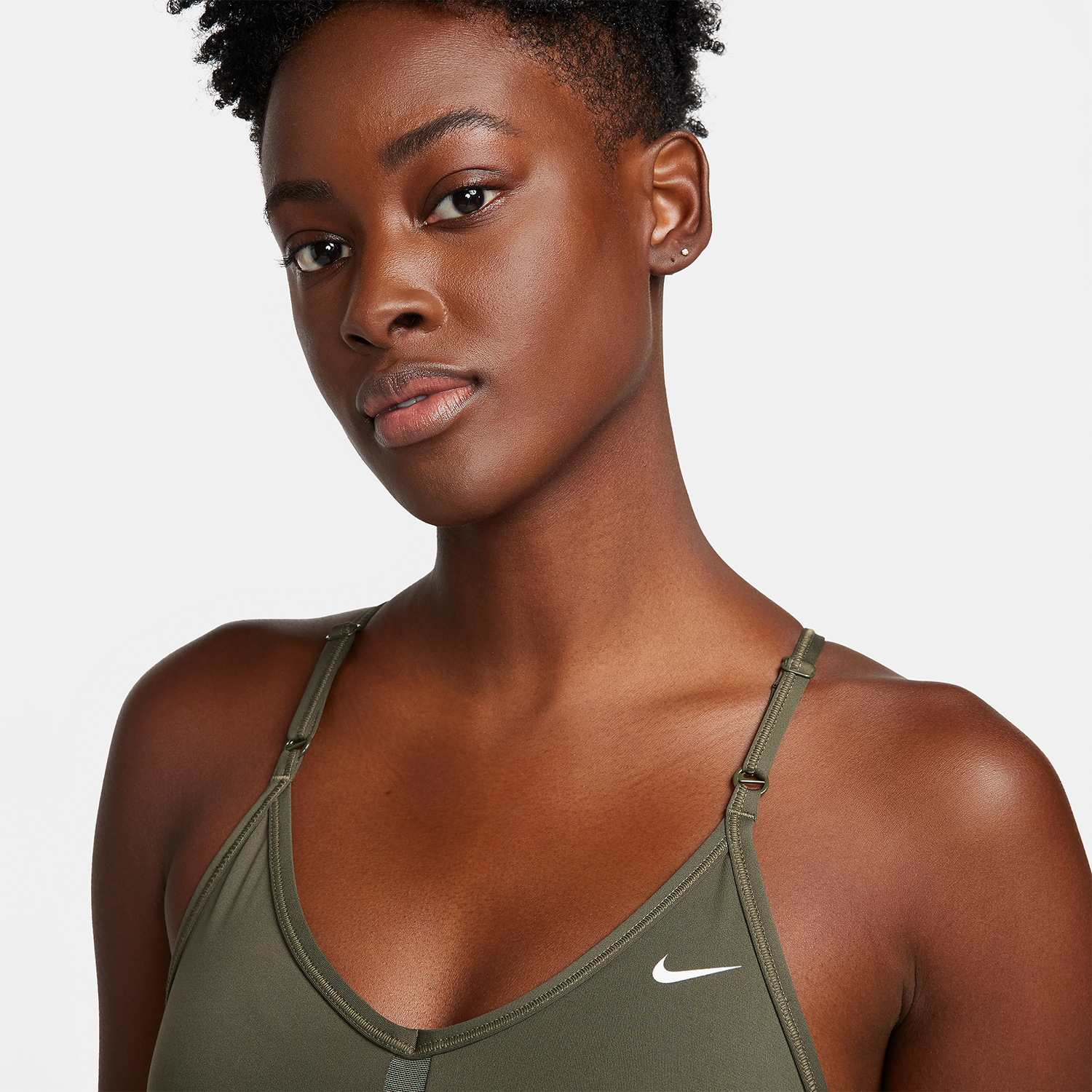 Nike Indy Reggiseno Sportivo - Cargo Khaki/Medium Olive/White