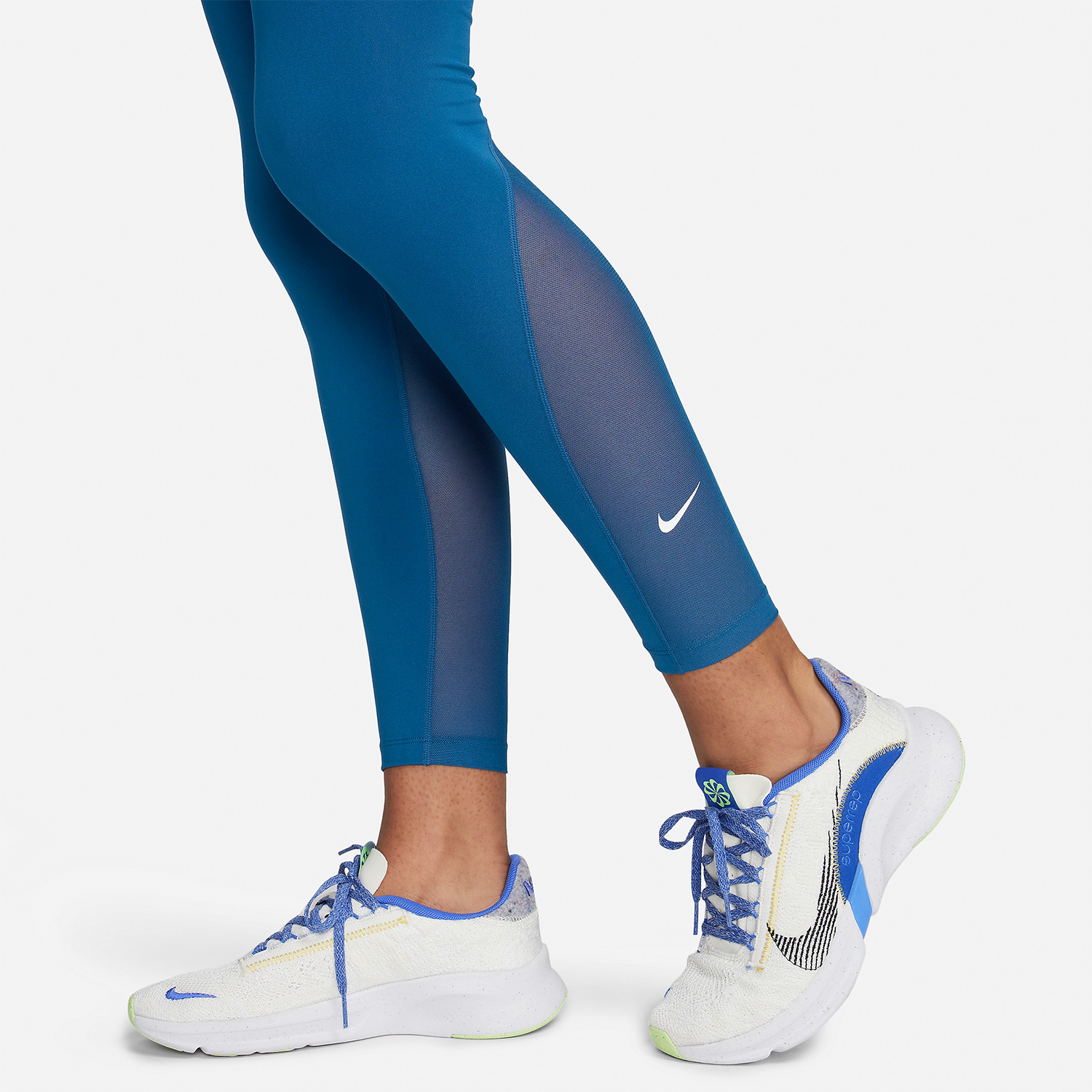 Nike One Mid Rise 7/8 Tights - Court Blue/White