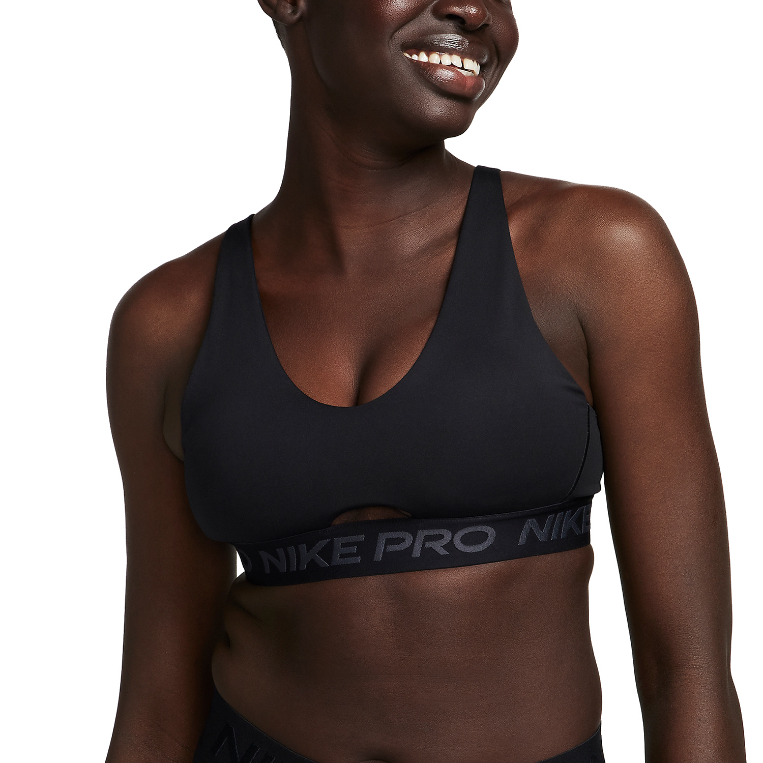 Nike Pro Indy Plunge Reggiseno Sportivo - Black/Anthracite/White