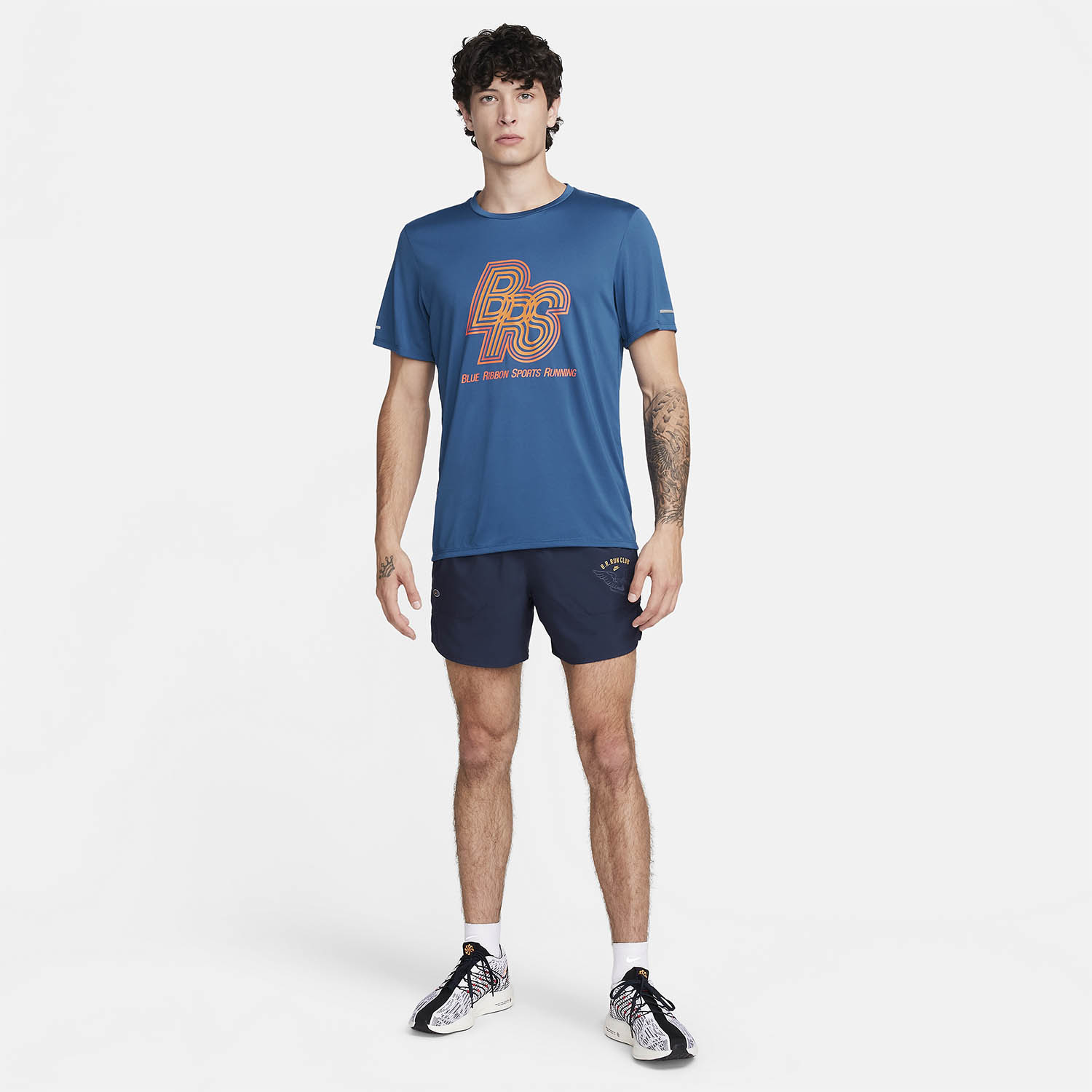 Nike Run Energy Rise 365 BRS T-Shirt - Court Blue/Safety Orange