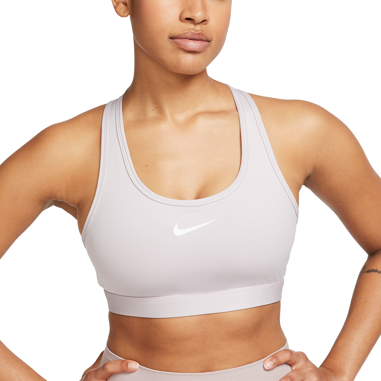 Nike Swoosh Dri-FIT Sports Bra - Platinum Violet/White