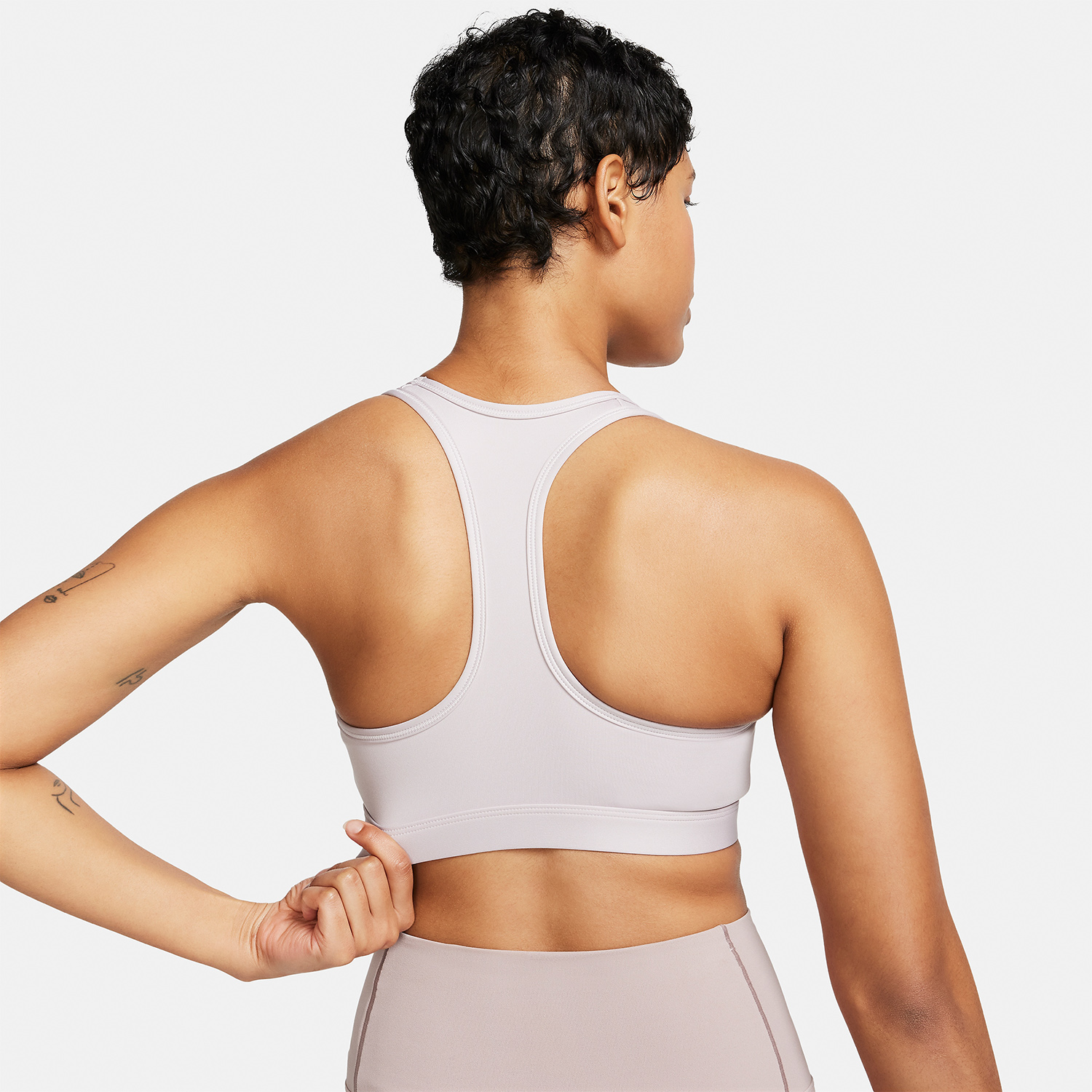 Nike Swoosh Dri-FIT Sports Bra - Platinum Violet/White