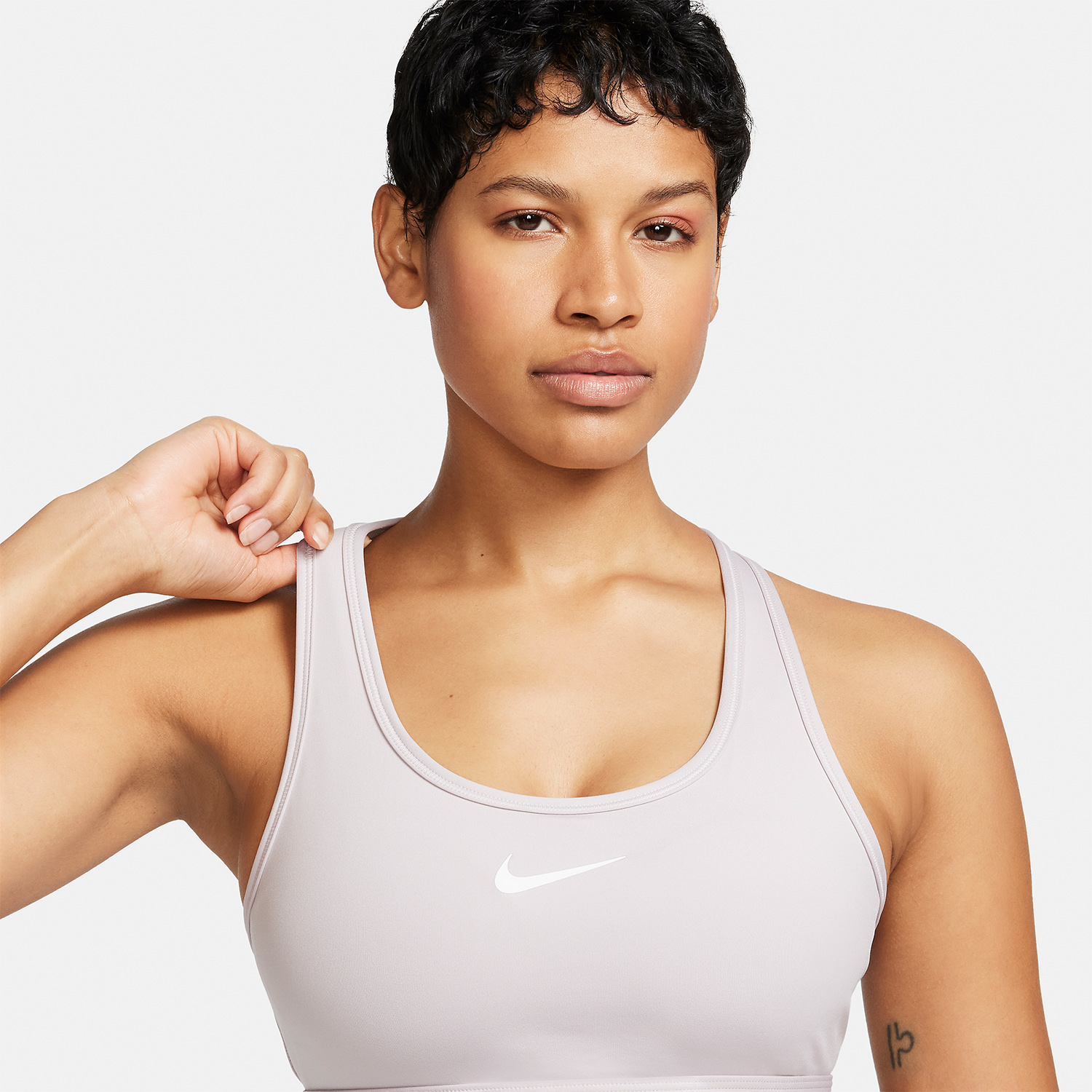 Nike Swoosh Dri-FIT Sports Bra - Platinum Violet/White