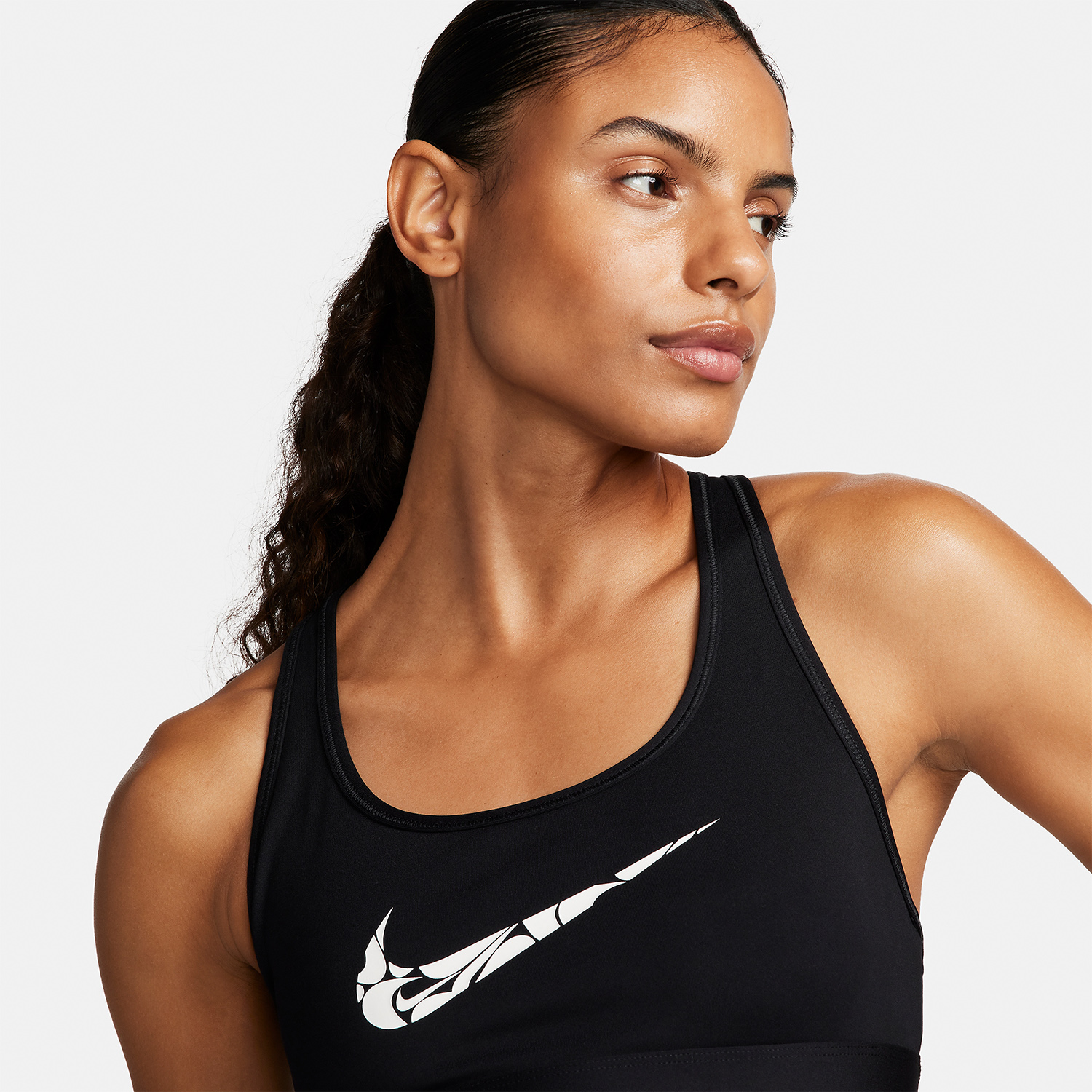 Nike Swoosh Reggiseno Sportivo - Black/White